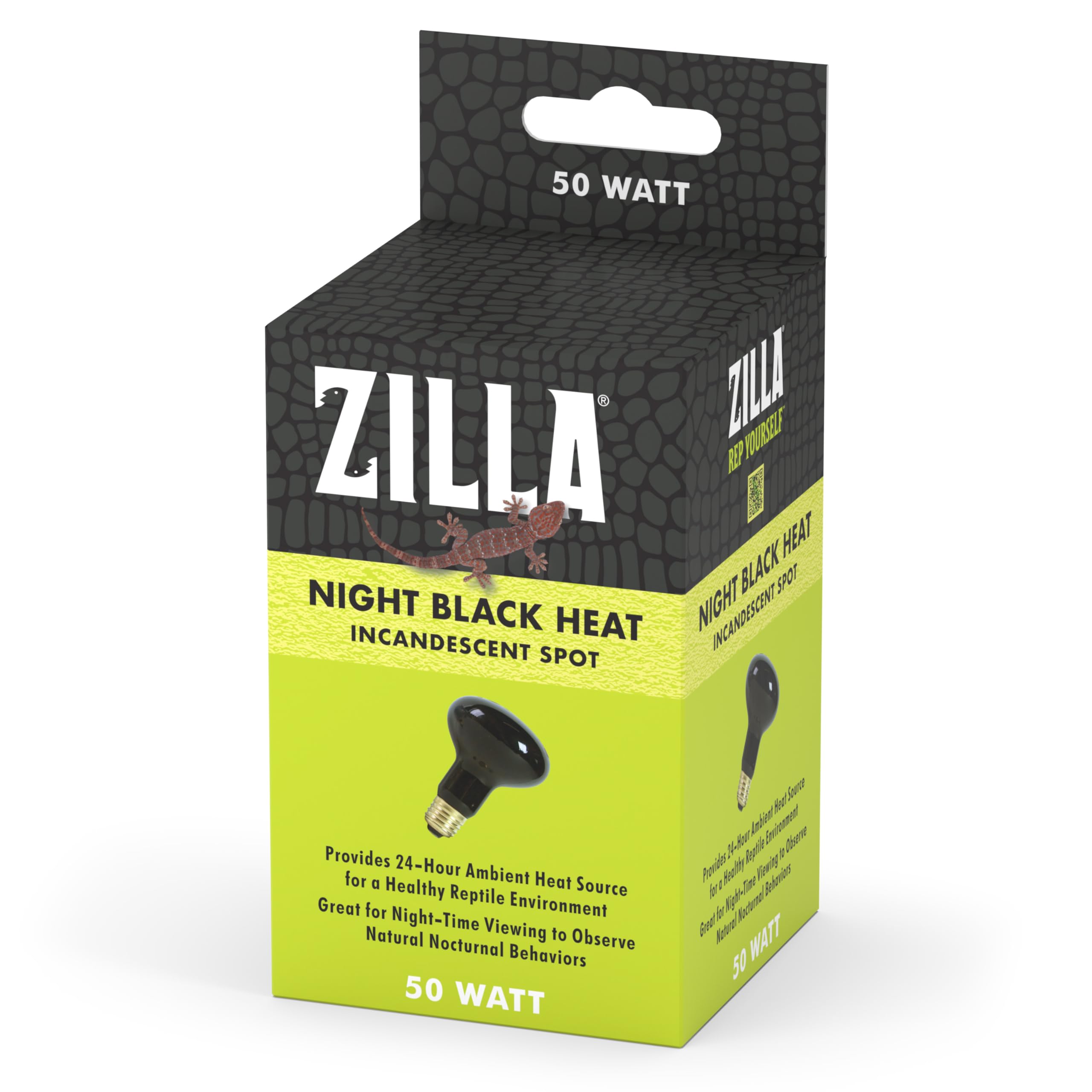 Zilla Incandescent Spot Bulb, For Nocturnal Reptile Species, Night Black