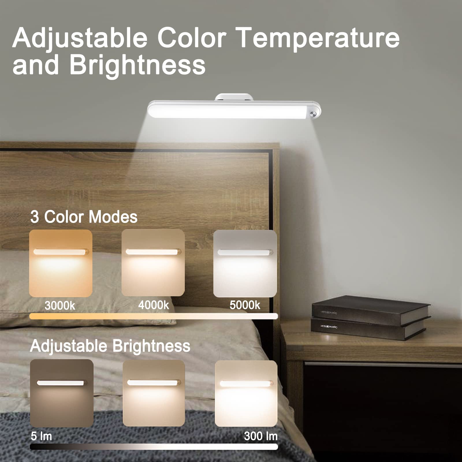 Bunk Bed Lights Dimmable Touch Light Bar Adjustable Color Temperature, Wireless Stick On Lighting For Kids, Wall Reading, Headbo