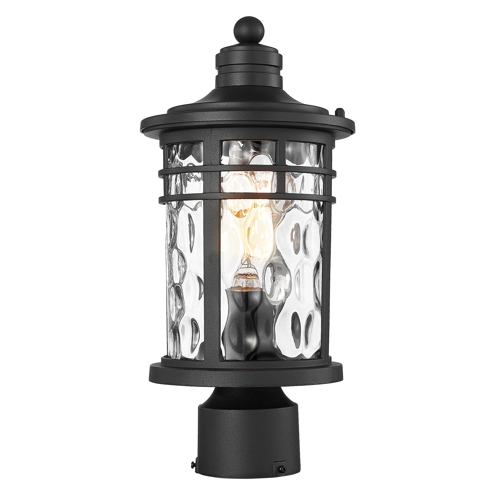 Darkaway Outdoor Post Lights Lamp Posts Outdoor Lighting, Aluminum Post Lights Outdoor Light Fixtures with Water Ripple Glass, P