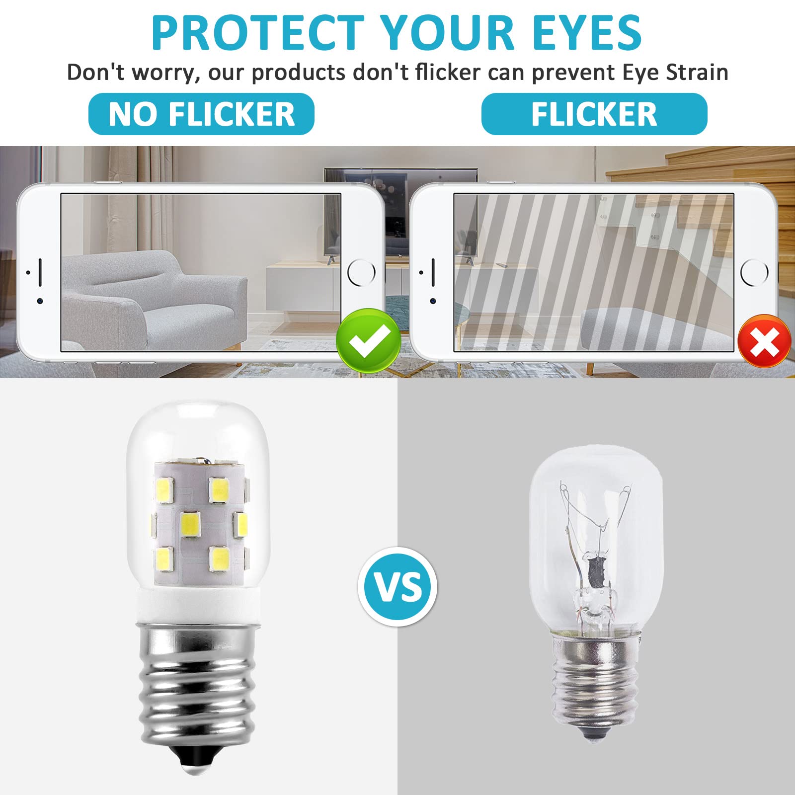 Miflus E17 Led Bulb Microwave Oven Light 8206232A Super Power Saving Multiple Purpose Appliance Bulb-3W(Equal To 40W Incandescen