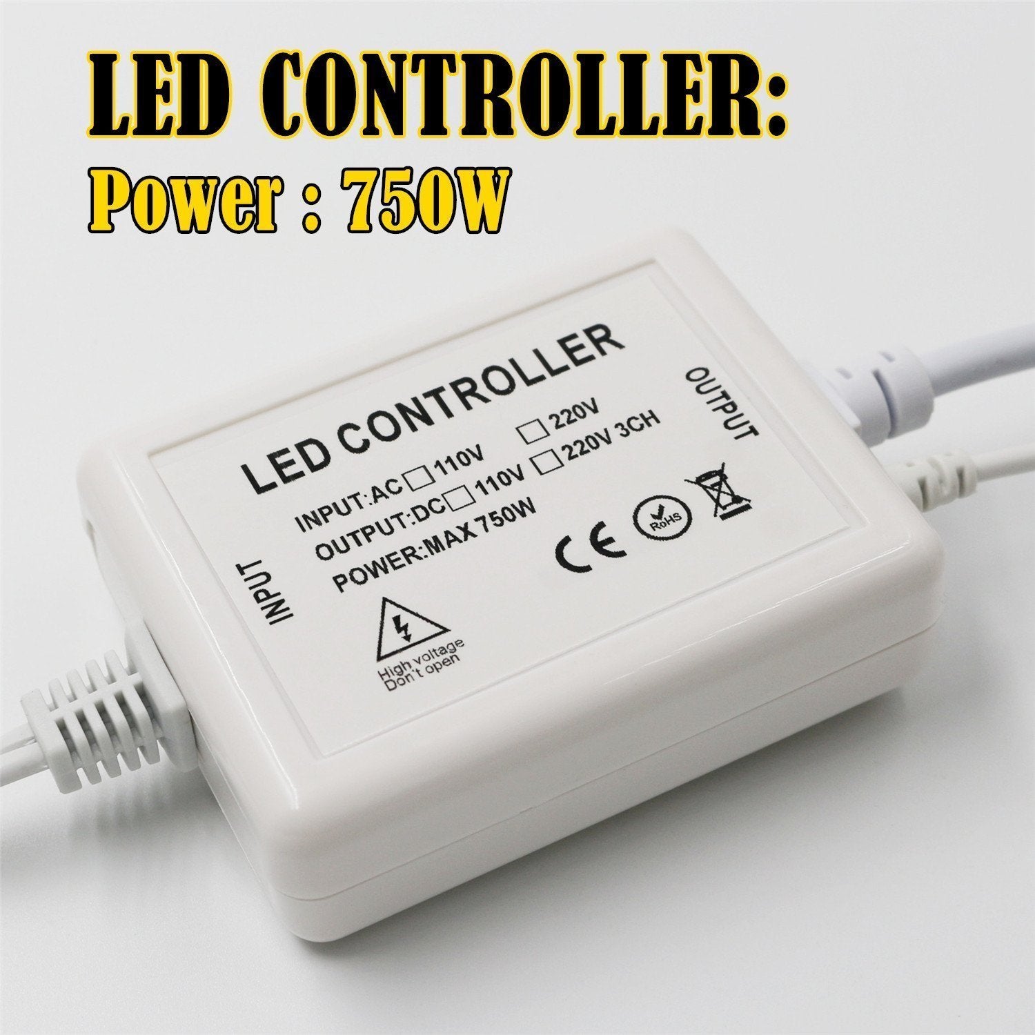 IEKOV Power Supply Adapter 750W AC 110V to DC 110V with IR Receiver + 24 Keys Remote Control for RGB LED Light Strip 5m-20m