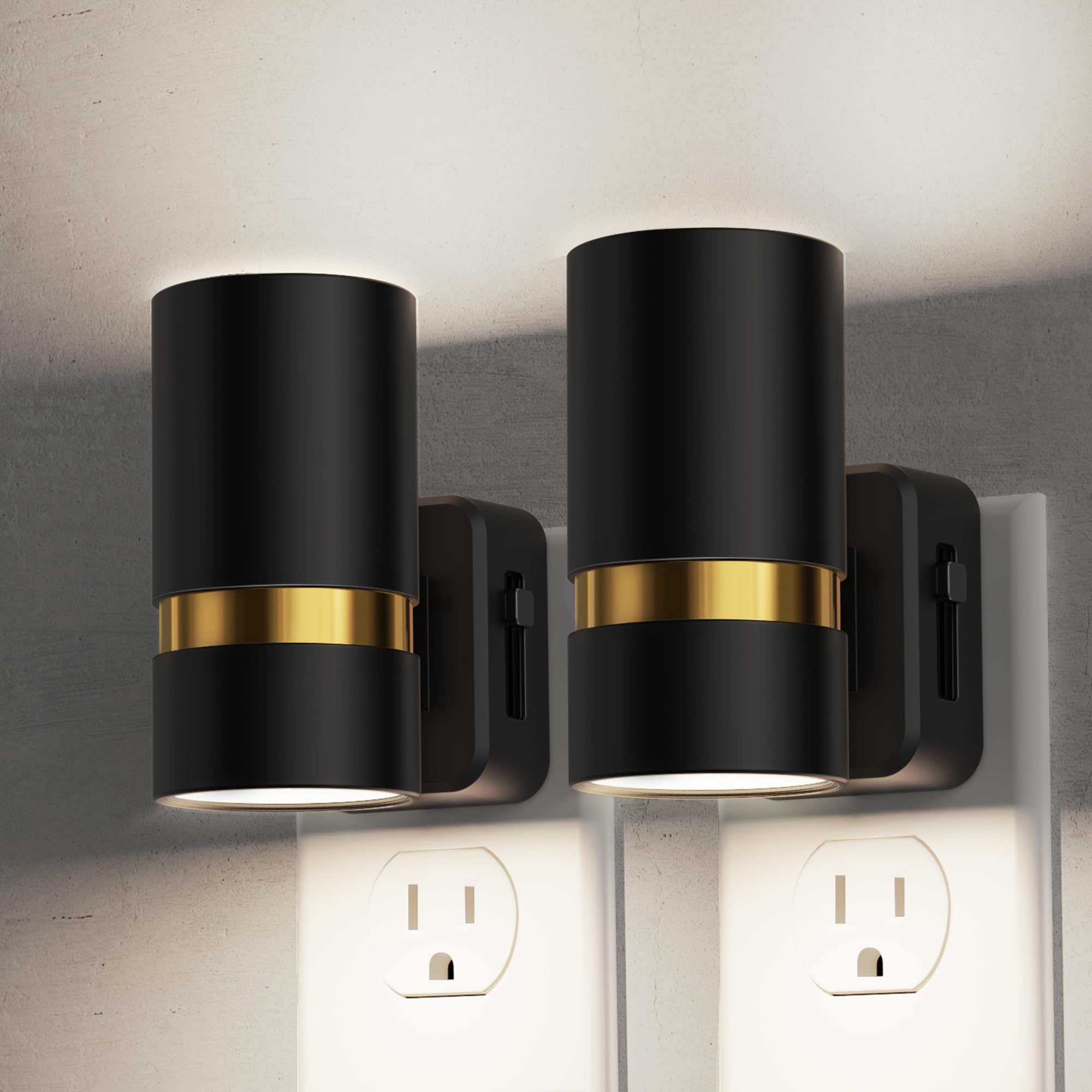L LOHAS LED Night Lights Plug into Wall, Plug in Night Light, Light Sensor, Daylight White 5000K, Dimmable Night Light, 0-100LM,