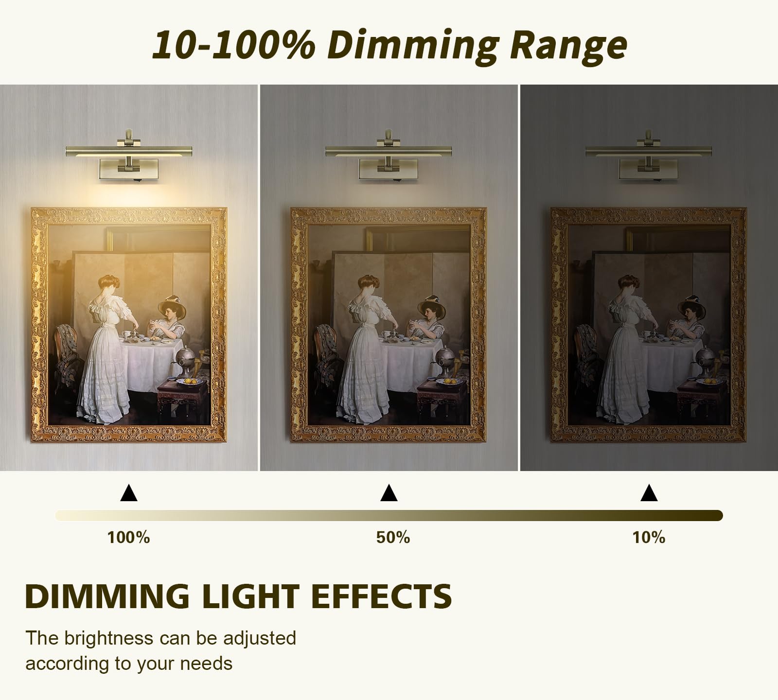 DESOOP Wireless Picture Light 12" Adjustable Art Light, Antique Bronze, Rechargeable with Remote & Timer, Model 7115