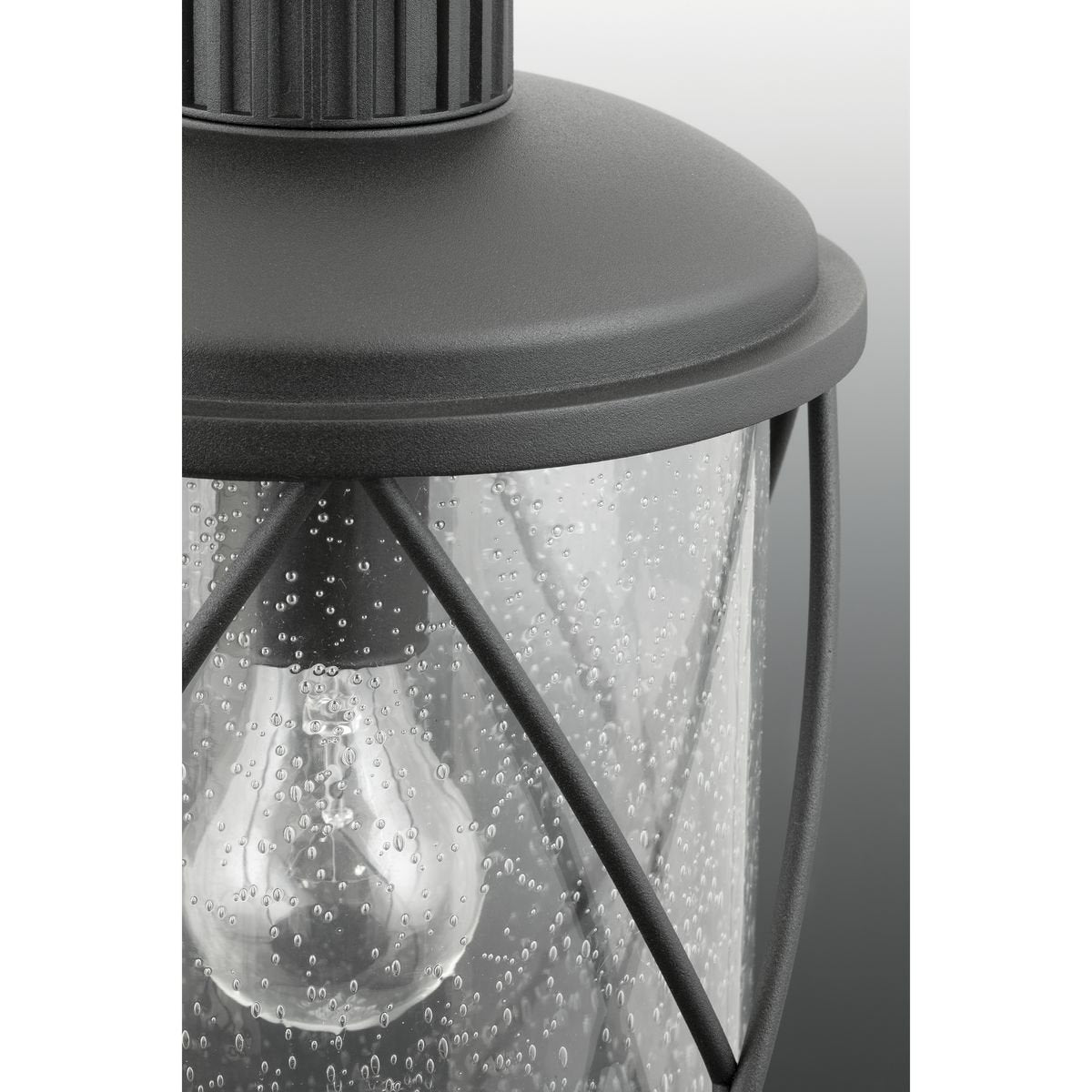 Progress Lighting Hollingsworth 1-Light Outdoor Wall Lantern, Textured Black, Aluminum, Model P560080-031, Farmhouse Style