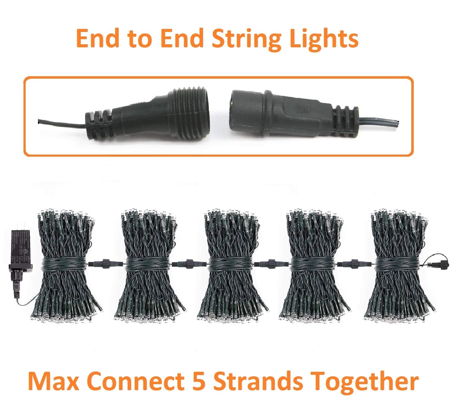 Ozs 2Pack 164Ft 400 Led Cool White Christmas String Lights, Waterproof, 8 Modes, Green Wire