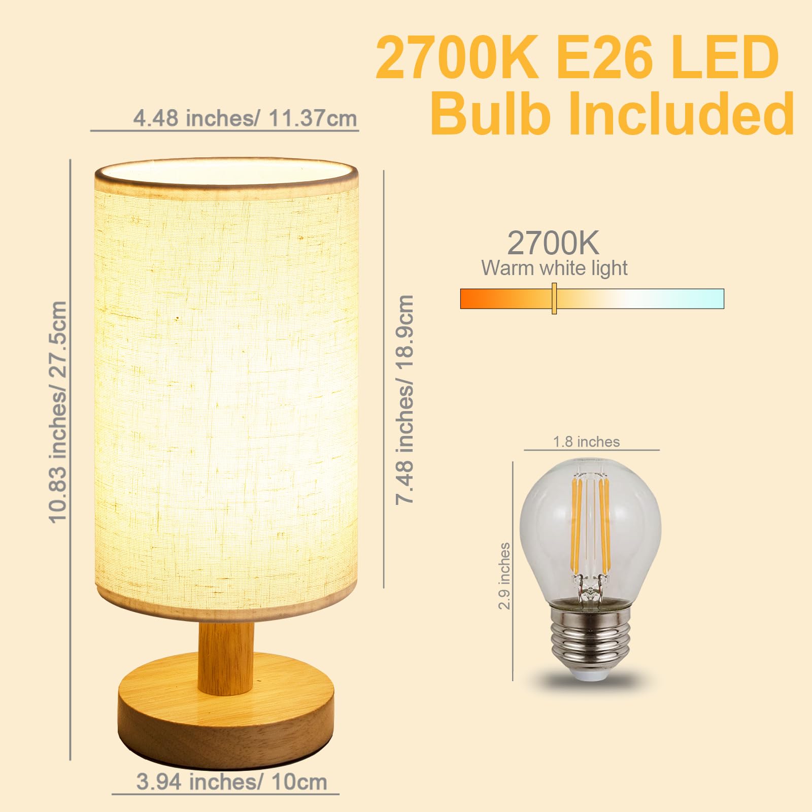 Uchenton Table Lamp For Bedroom - Small Beside Lamps For Night Stands Home Office - Minimalist Design Warm Light Mini Boho Lamp