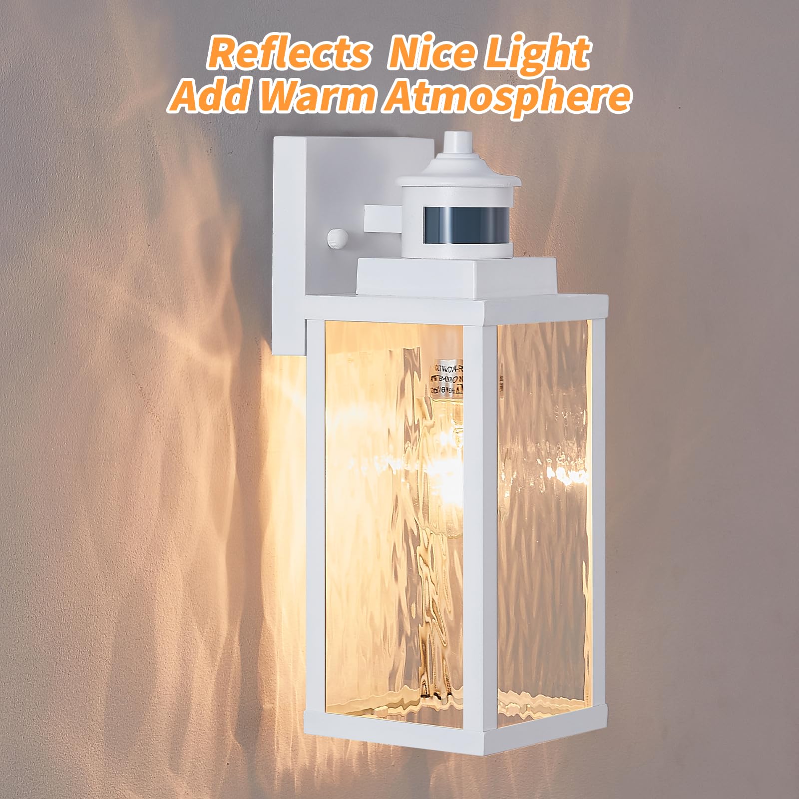 Mdenlt 2 Pack White Motion Sensor Outdoor Wall Lights Updated Dusk To Dawn Outdoor Lighting  Exterior Light Fixtures Wall Mount Waterproof Porch Light Outside Lights For House