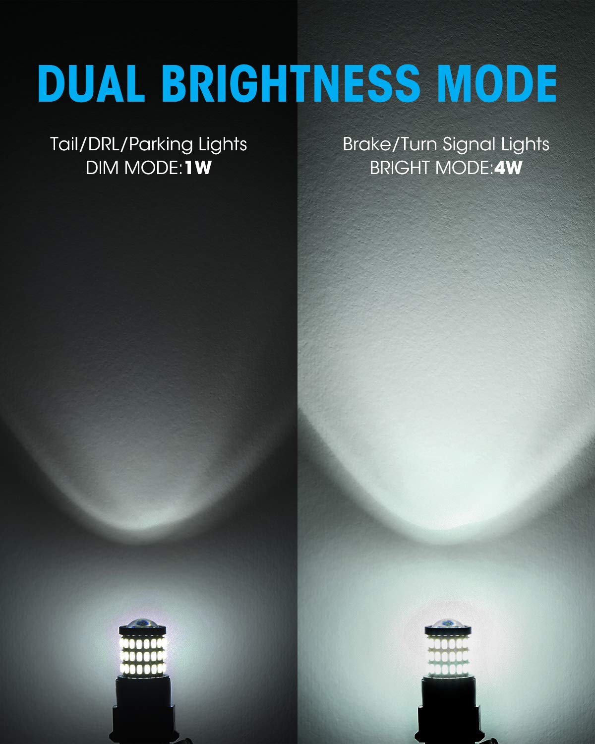 Yorkim 3157 LED Bulb - White Reverse Light, Projector, Fits 3156/3157, Pack of 2