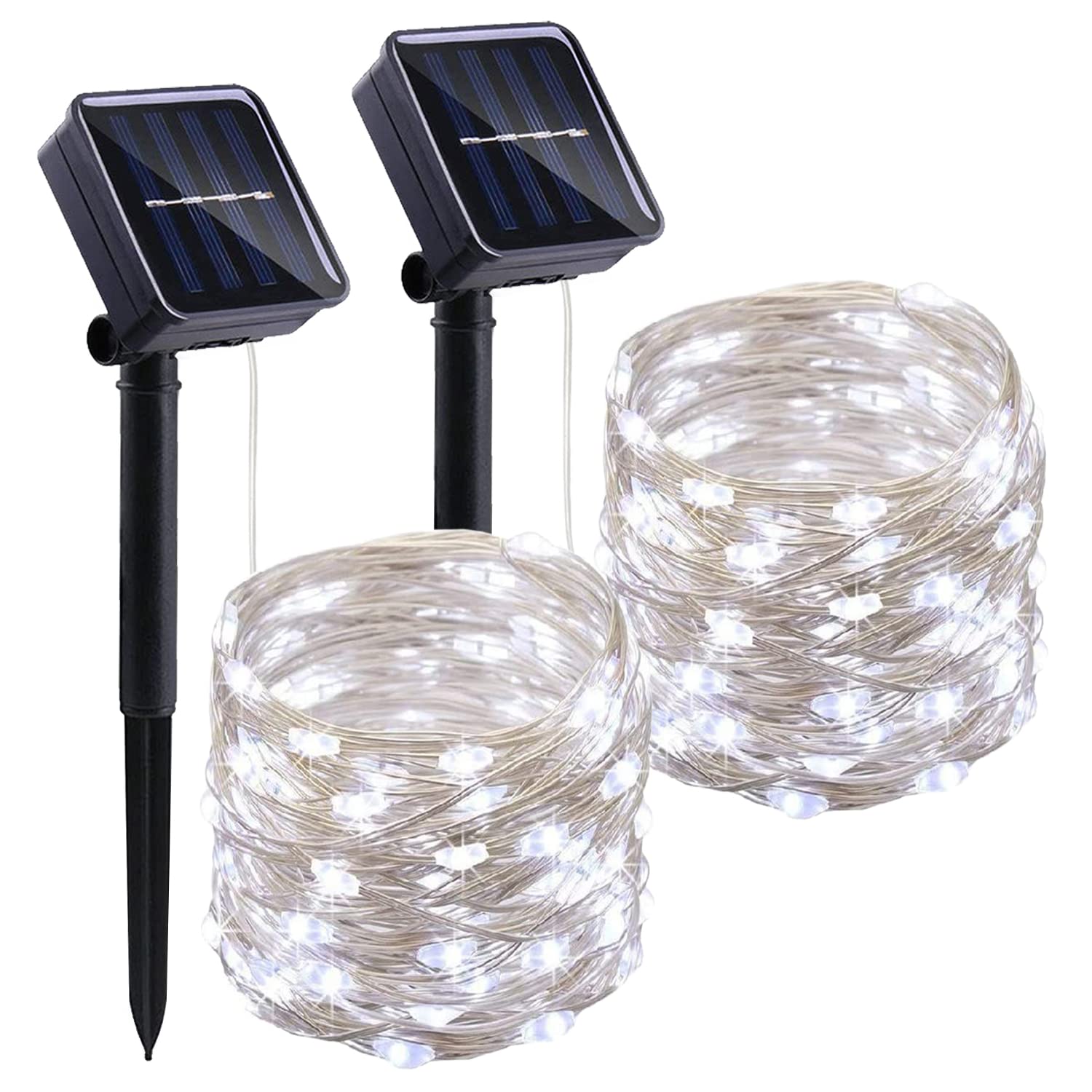 LIGHTOP Solar String Lights Outdoor 2 Pack 33FT 100LED Copper Wire Fairy Light Waterproof Decoration for Wedding Party Terrace Y