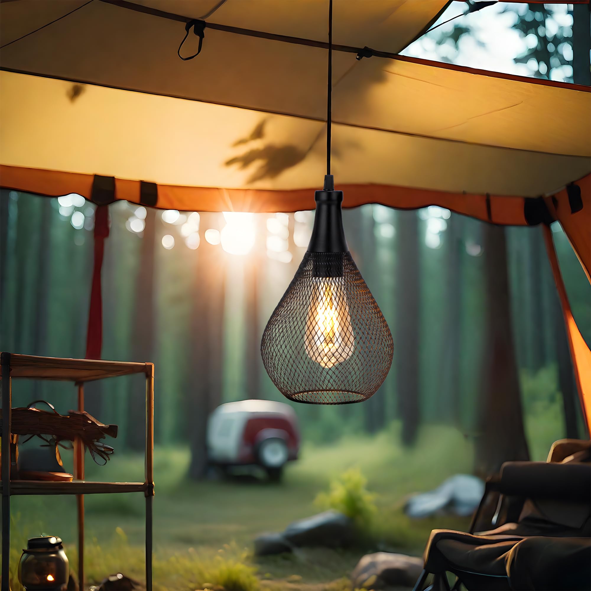 Jhy Design Hanging Lamp Battery Operated Cordless Hanging Light Great For Parties Patio Events For Indoors Outdoors(Teardrop Sha