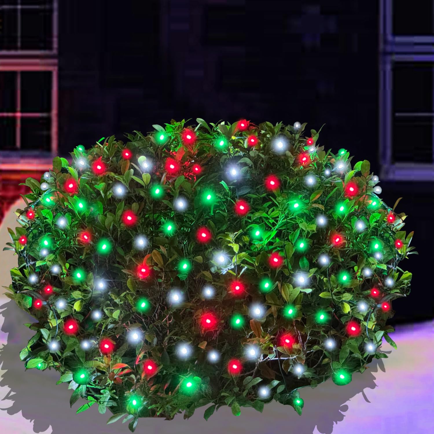 HISHINY Christmas Net Lights Outdoor for Bushes,100LED 5X5ft Connectable Bush Yard Mesh Shrub Net Light Decorations for Party, H