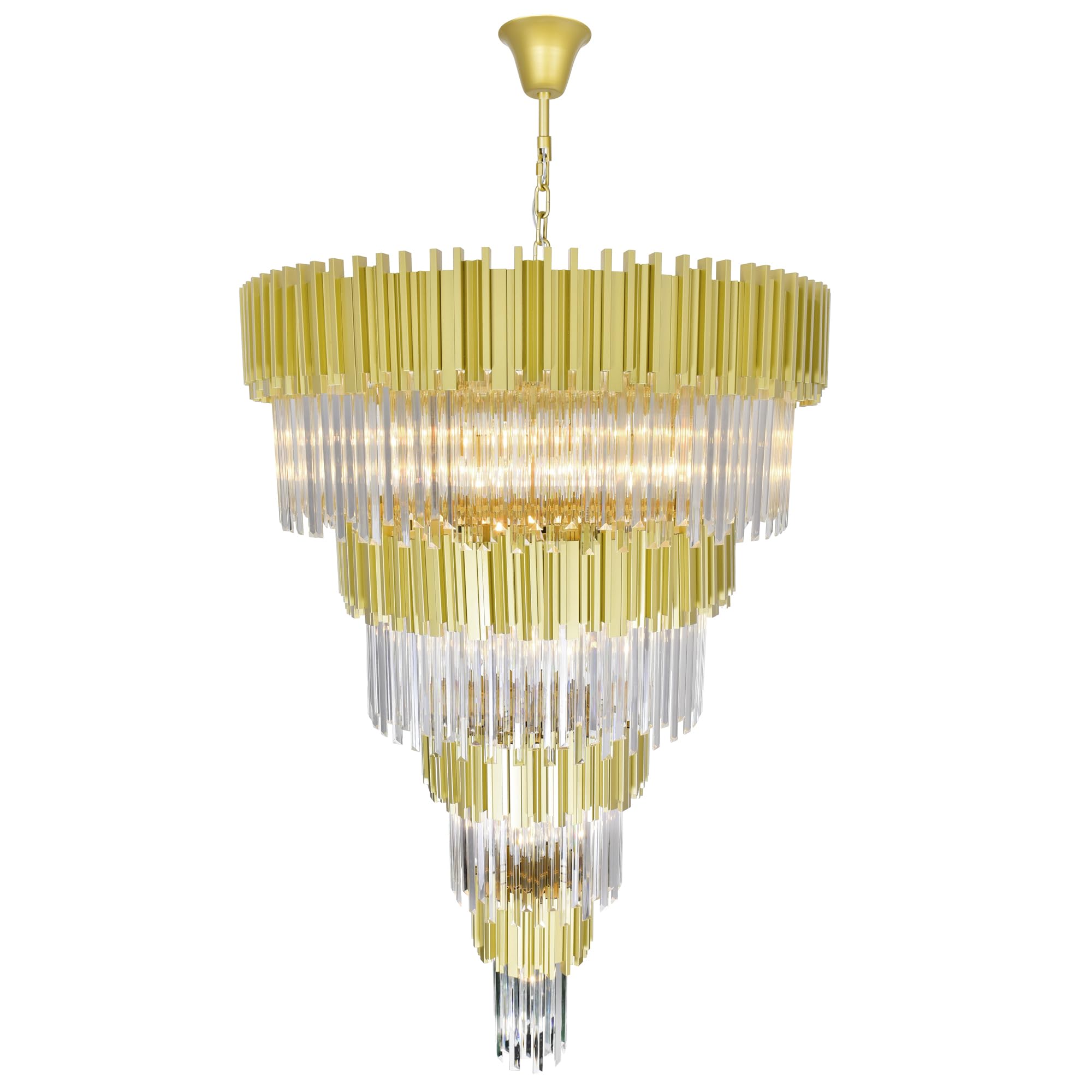 Cwi Lighting Deco 34-Light Metal Chandelier, Medallion Gold Finish