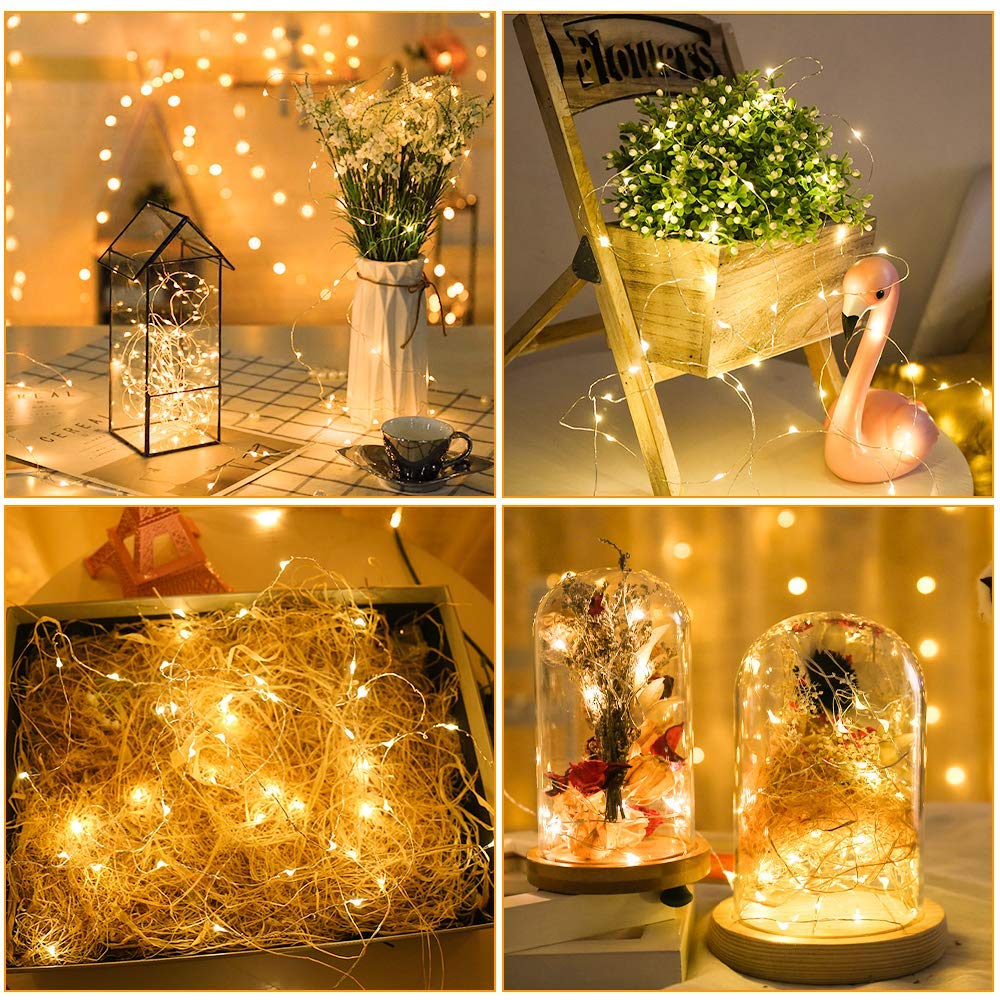 MUMUXI 32 Pack Fairy Lights, 20 LED Waterproof Copper Wire, 7.2ft Warm White for Weddings, Parties, Christmas Decorations
