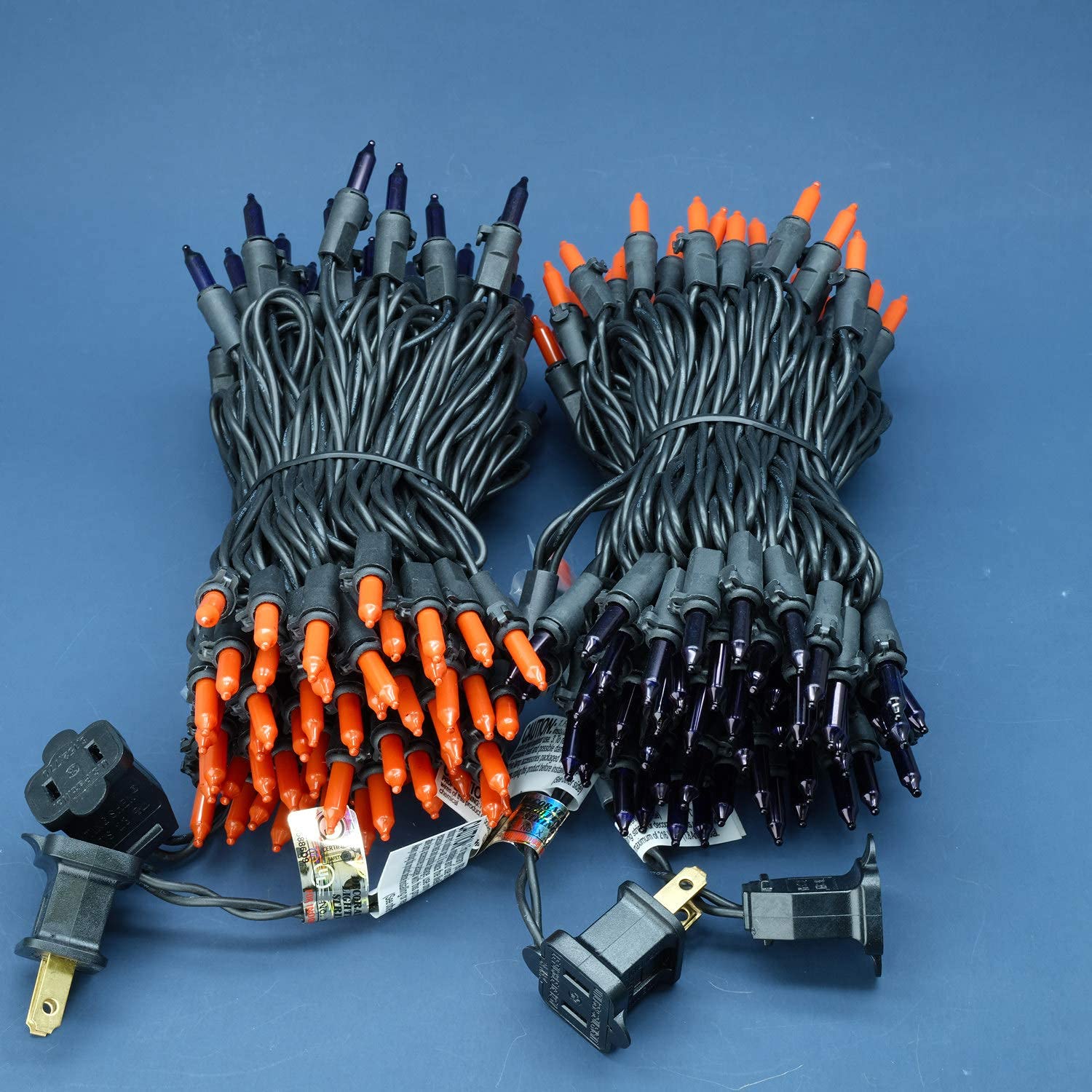 SWEET SHINE Christmas Lights, 200 Count, 33 ft Black Wire, UL Listed, Orange & Purple, Pack of 2 Strands