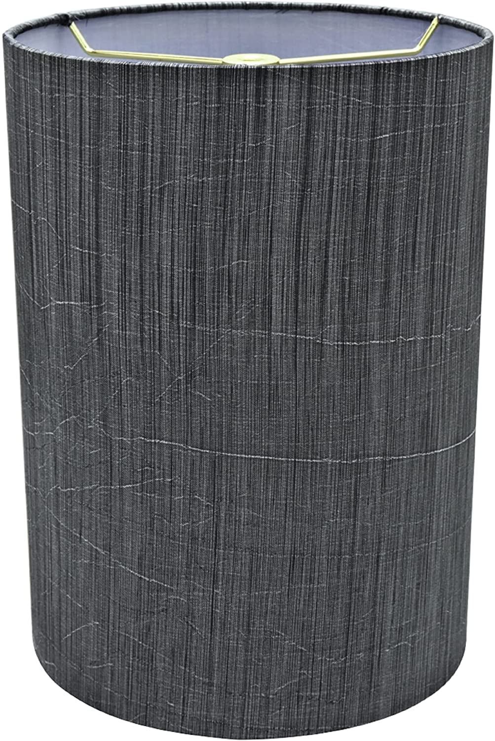Aspen Creative 31259A Transitional Drum (Cylinder) Shaped Spider Construction Lamp Shade In Grey & Black 8'' Wide (8'' X 8'' X 1