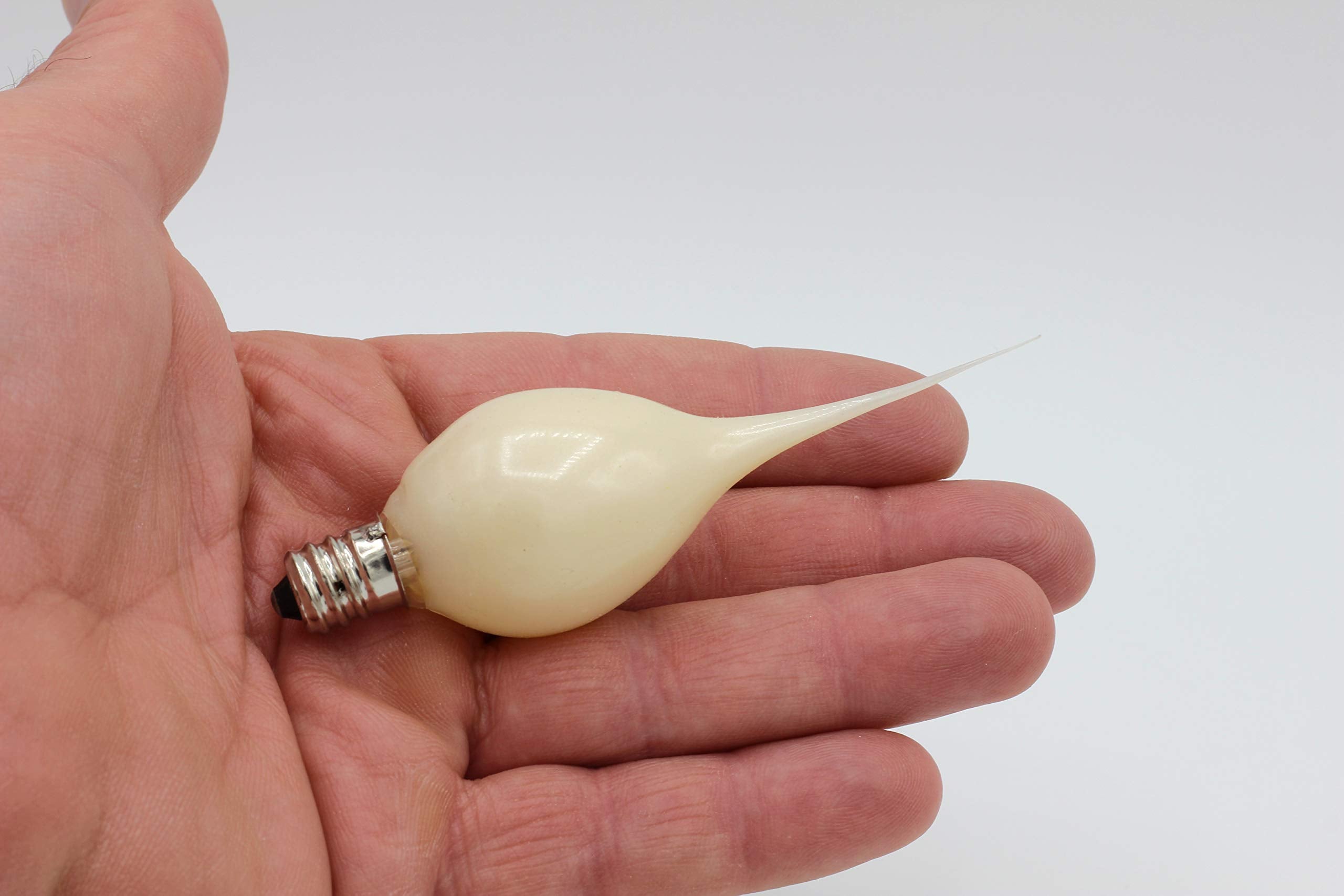 Creative Hobbies Country Style Silicone Dipped Candle Light Bulbs (Pkg Of 10 Bulbs) ~ 5 Watt Pearlized Silicone, Gold Glow