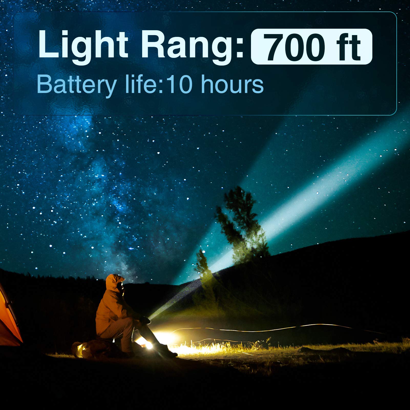 Delxo 2 Pack Patriot Flashlight, Handheld Solar Powered Flashlights Cell Phone Charger, Multi Function Outdoor Car LED Flashligh