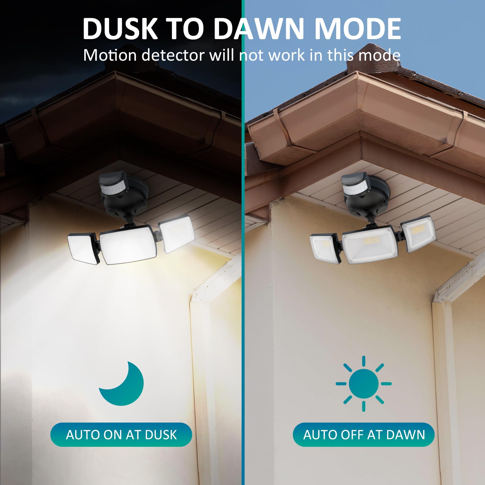 Ustellar 55W Led Security Lights Motion Sensor Light Outdoor With Remote Control, Dusk To Dawn Led Flood Lights 5500Lm 5000K, Ip