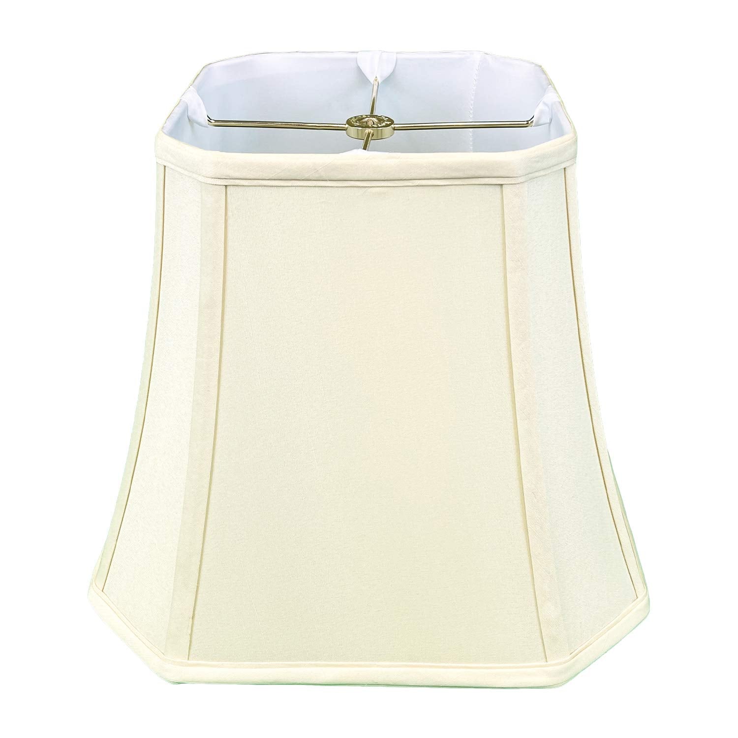 Royal Designs, Inc. Bell Lamp Shade, Square Cut Corner, Fabric, 12 Inch, Eggshell, Model BSO-705-12EG