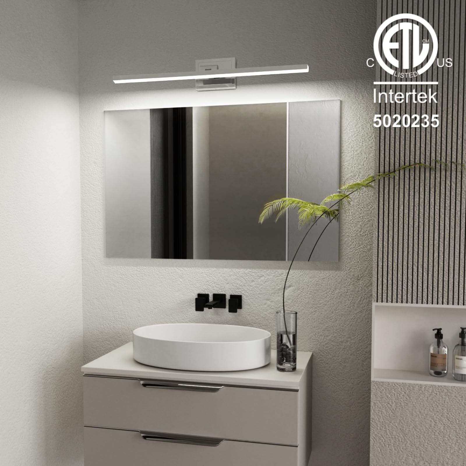 VOLISUN Bathroom Vanity Light Fixture, 31.5 inch, Rotatable, 18W Dimmable LED, Chrome, Model 21322ZM