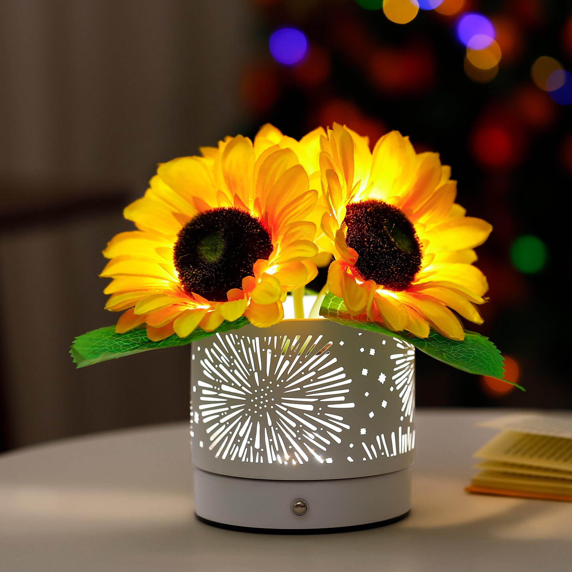 Artificial Sunflower LED Lamp Gifts for Womens Mom Grandma Aunt Wife Friends Her Mothers Day Christmas Birthday Gifts, Perfect V