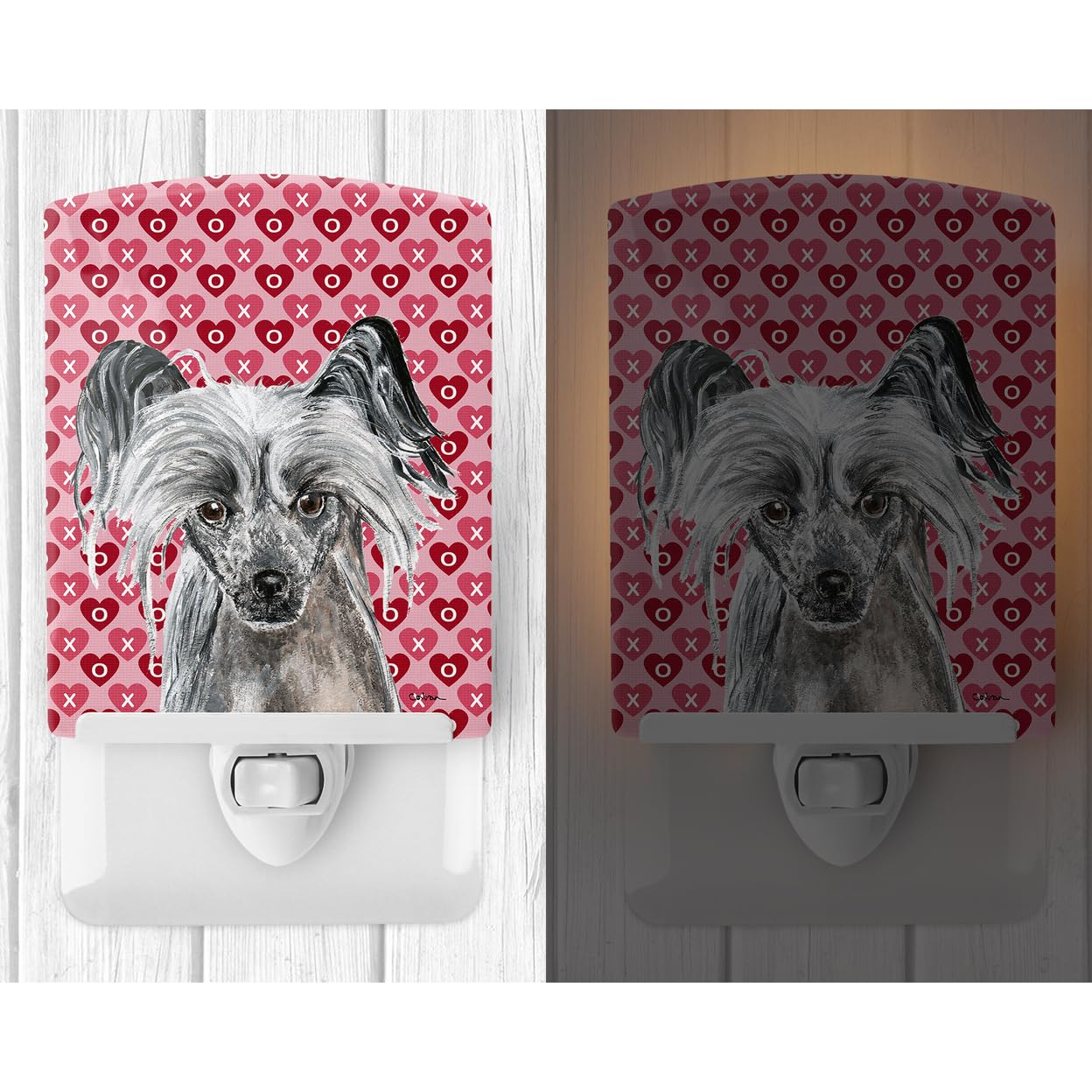 Carolines Treasures Ceramic Night Light, Chinese Crested Design, UL-Certified, 6x4x3in, Multicolor, Model SC9564CNL