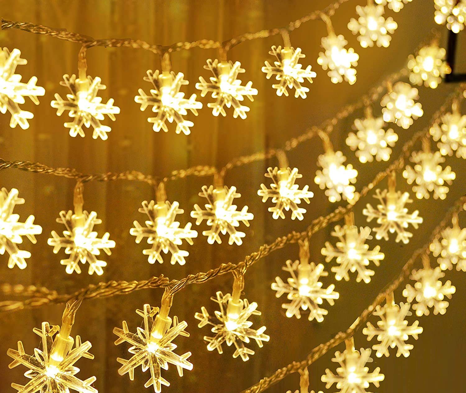fizzytech Decorative Snowflake String Led Lights For Diwali Christmas Wedding Lights,Lights (Warm White,6 M 40 Led)(Plastic),8 m