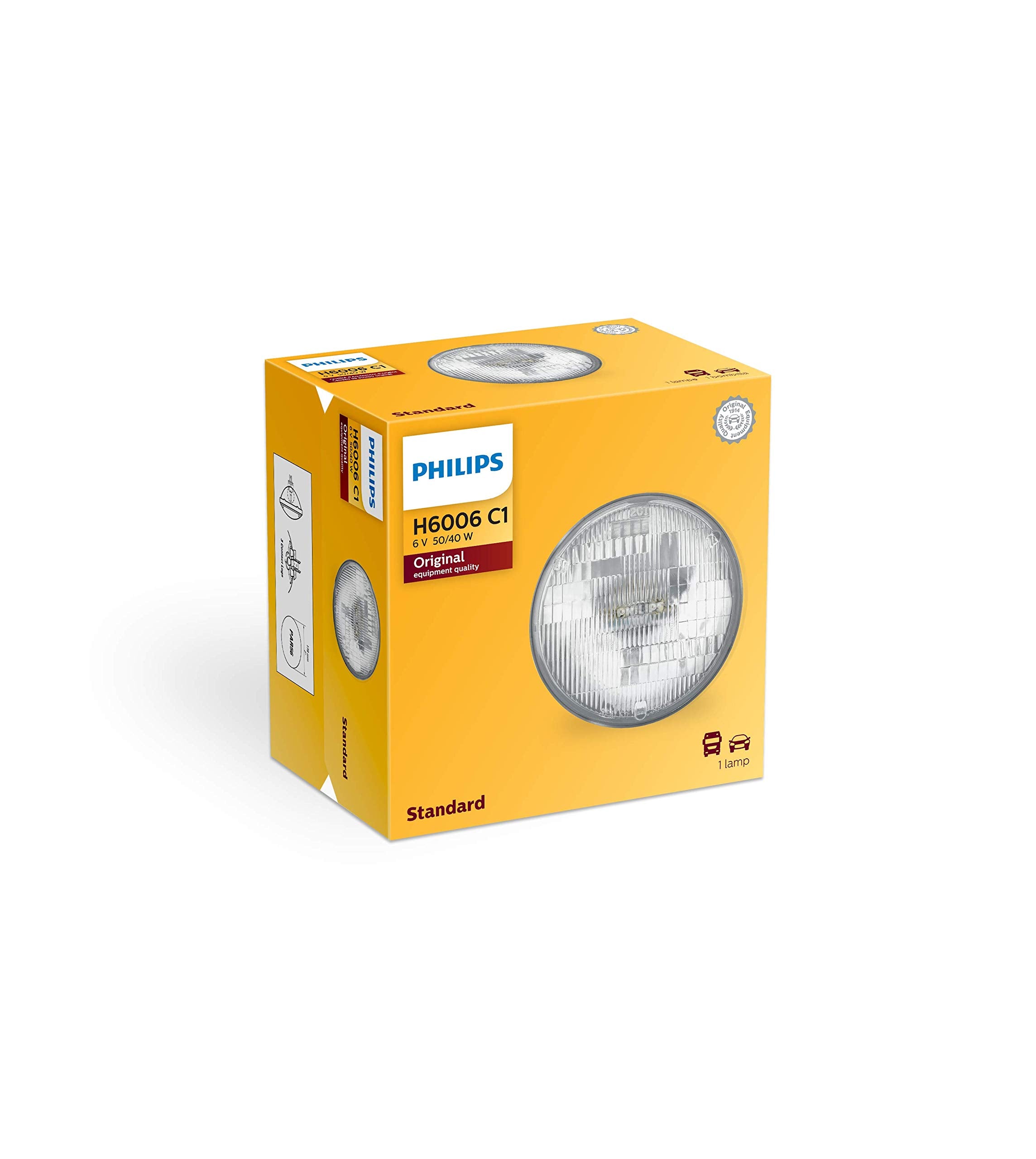 Philips Automotive Lighting H6006C1 Standard Halogen Sealed Beam Headlamp, 1 Pack