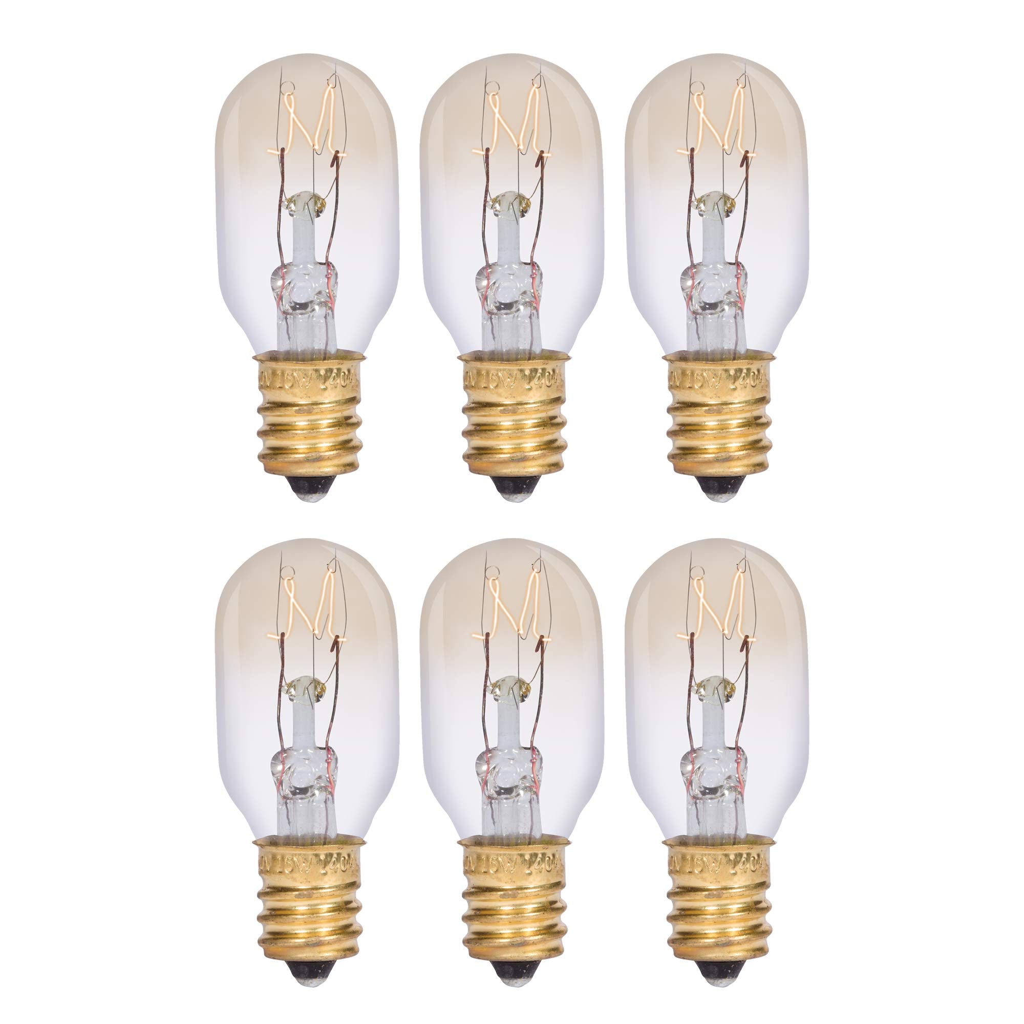 Simba Lighting T6.5 25W Replacement Bulb (6 Pack) For Himalayan Salt Rock And Basket, Plug In Aromatic Wax Warmer, Night Light, 