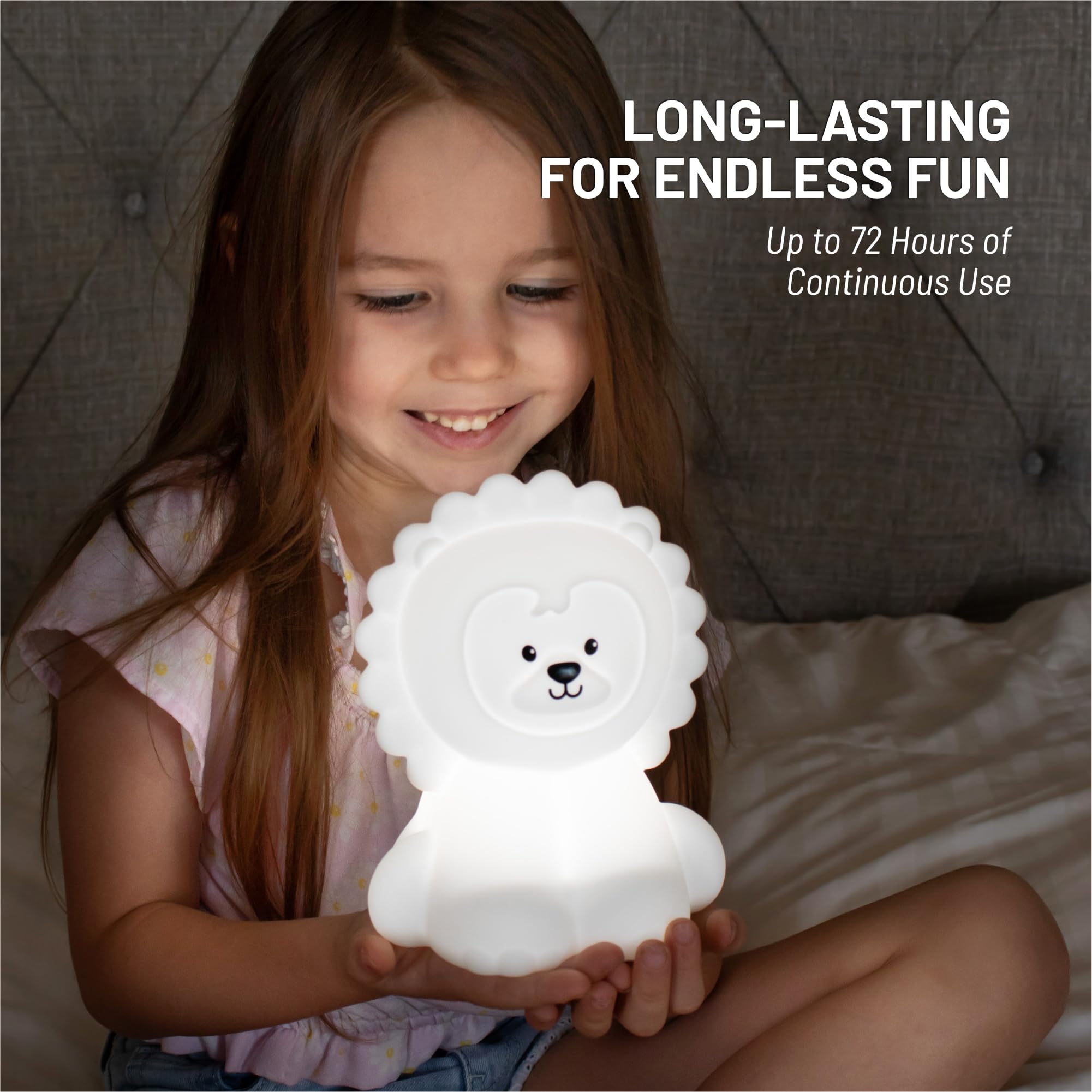 Lumipets Lion Night Light For Kids, Silicone Nursery Light For Baby Room And Toddler, Portable Night Light For Kids Room, Rechargeable Animal Lights For Girls And Boys, Kawaii Lamp