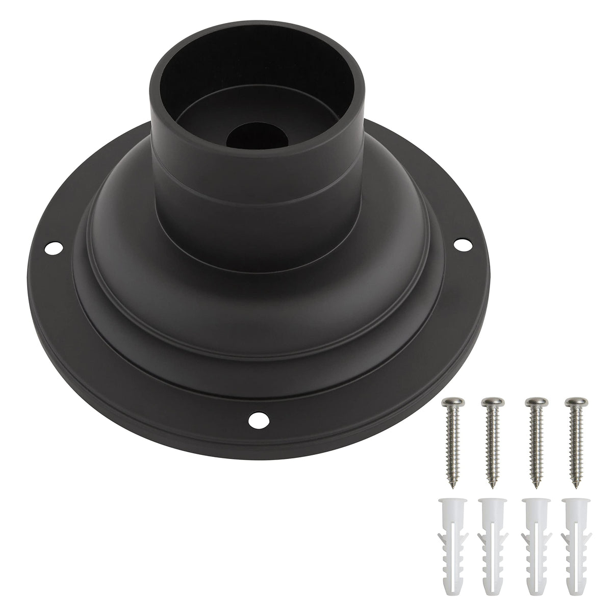 Design House 588897-Blk Standard 3-Inch Fitter Outdoor Pier Base Round Accessory Mount For Deck Porch Patio, Matte Black, 1 Coun