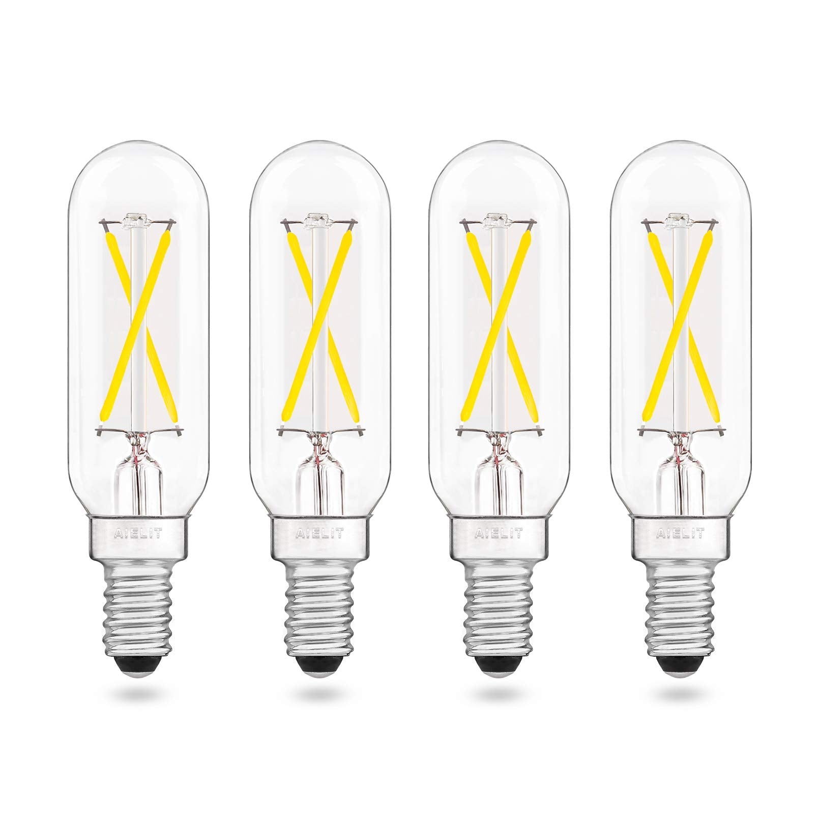 Aielit 2W T6 Dimmable Led Tube Light Bulb, E12 Small Candelabra Base, 25-Watt Equivalent Tubular Led Filament Bulbs For Hallway 