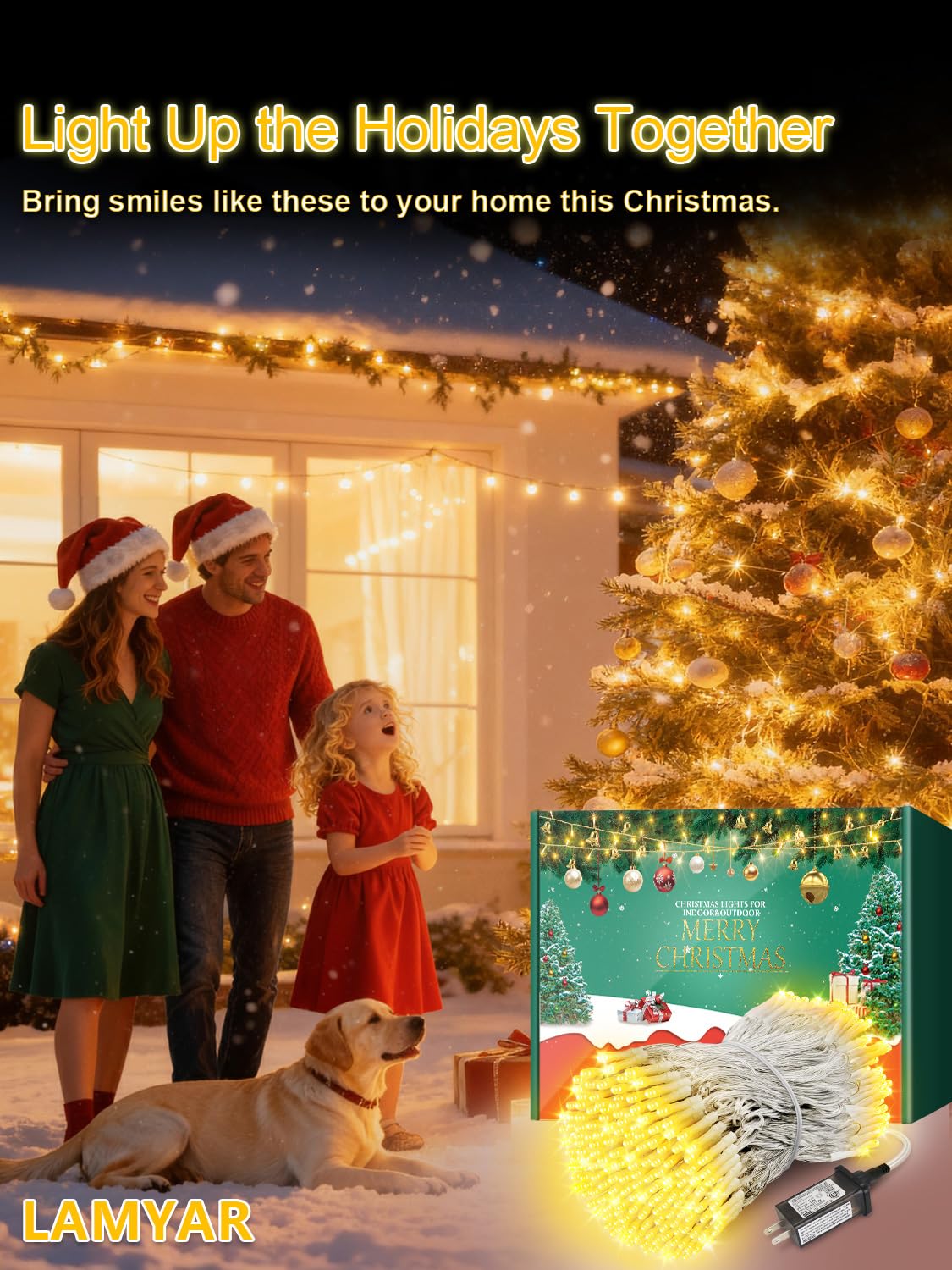 Lamyar Christmas Lights With 1000 Leds  328Ft Extra Long Plug In Fairy String Lights For Outdoor Tree And Indoor D?Or  8 Modes & Timer  Ip65 Waterproof Lights For Yard Garden Decor (Warm White)