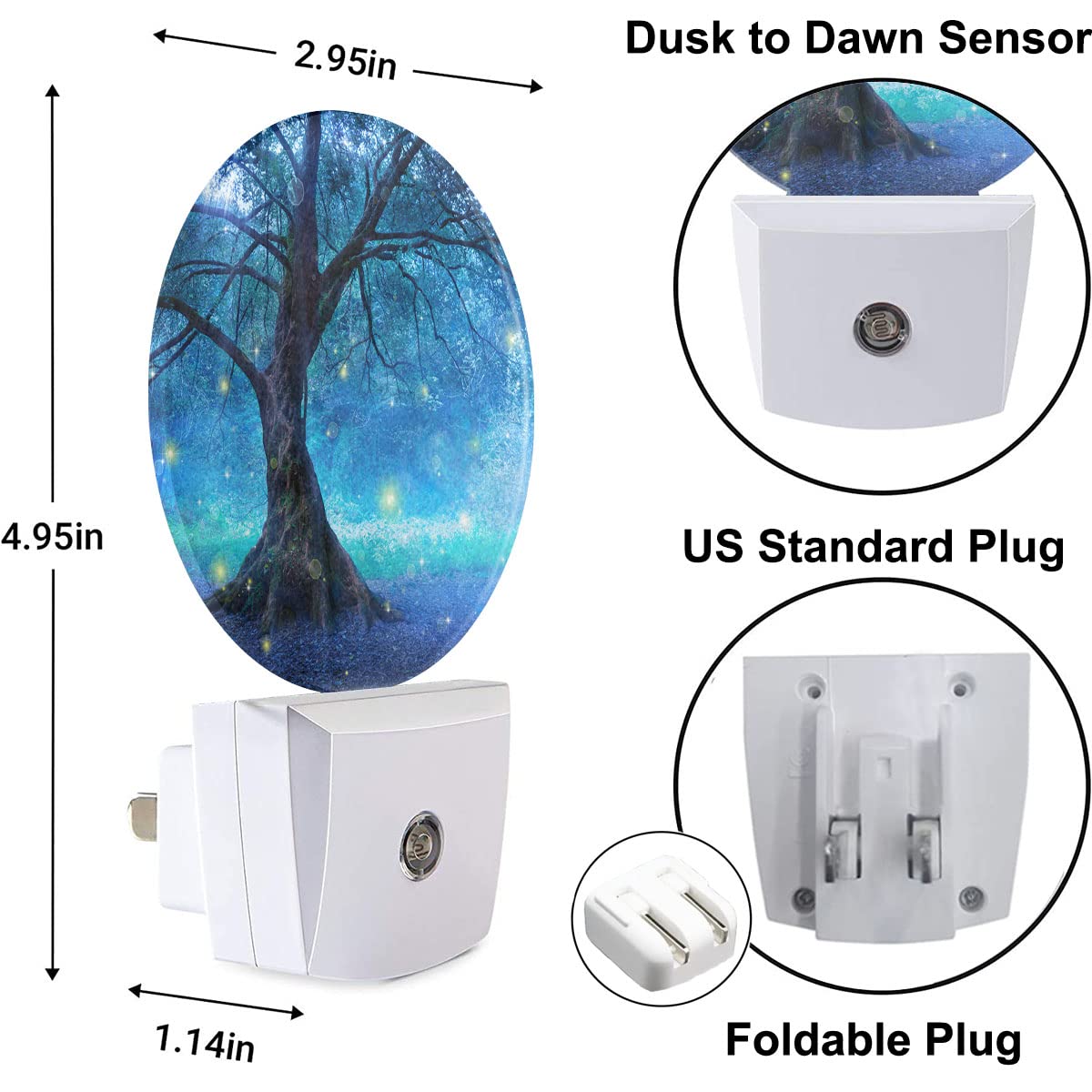 Uanvaha Seashell Nightlight Summer Beach Coral Starfish Blue Ocean Sea Waves Night Lights Plug Into Wall Dusk To Dawn Sensor Rou