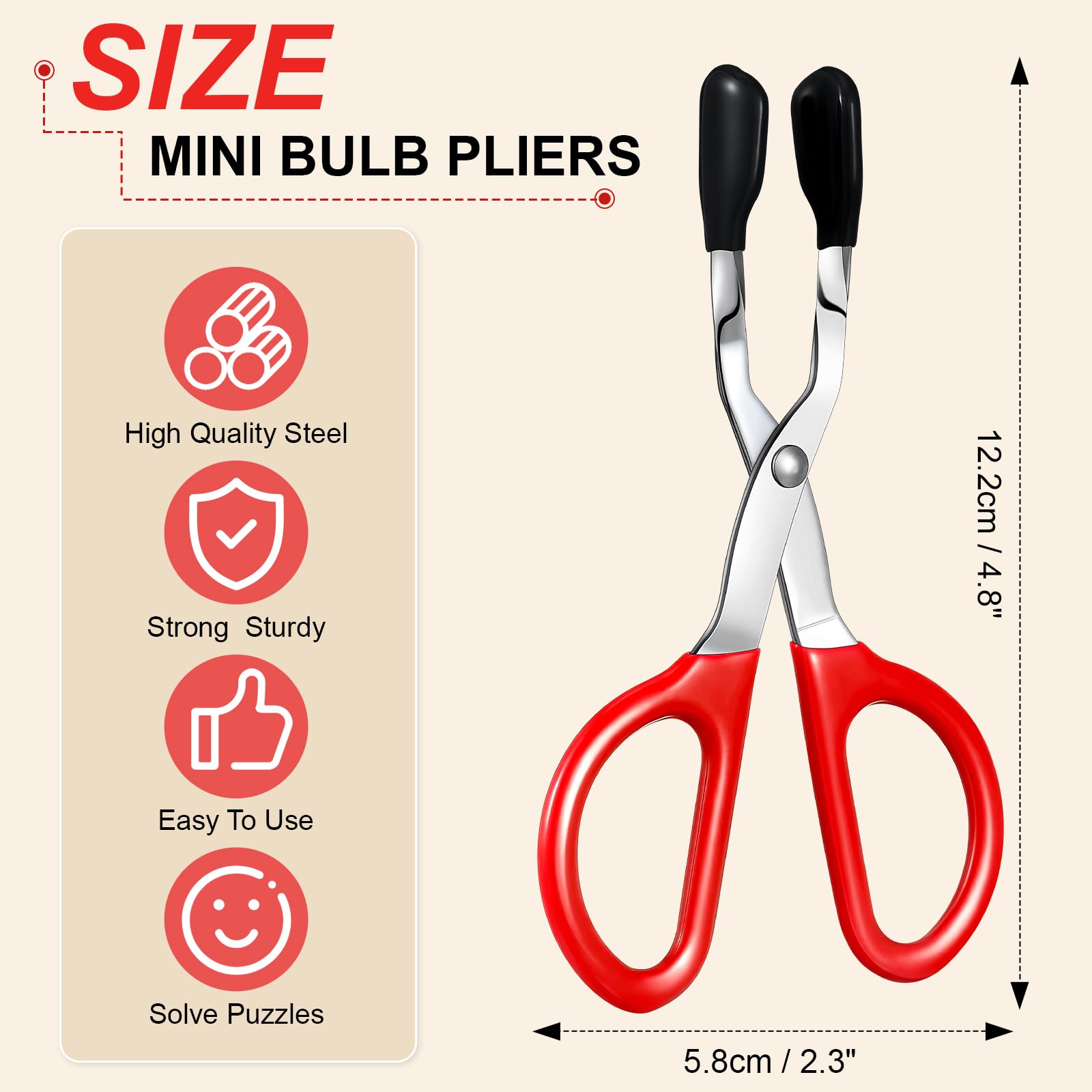 Mini Light Bulb Removal Tool Halogen Light Bulb Pliers, Car Dashboard Interior Light Bulb Extractor Tool, Broken Lightbulb Extractor Tool, Common To Removing Hard Reach Miniature Lightbulb(Red)
