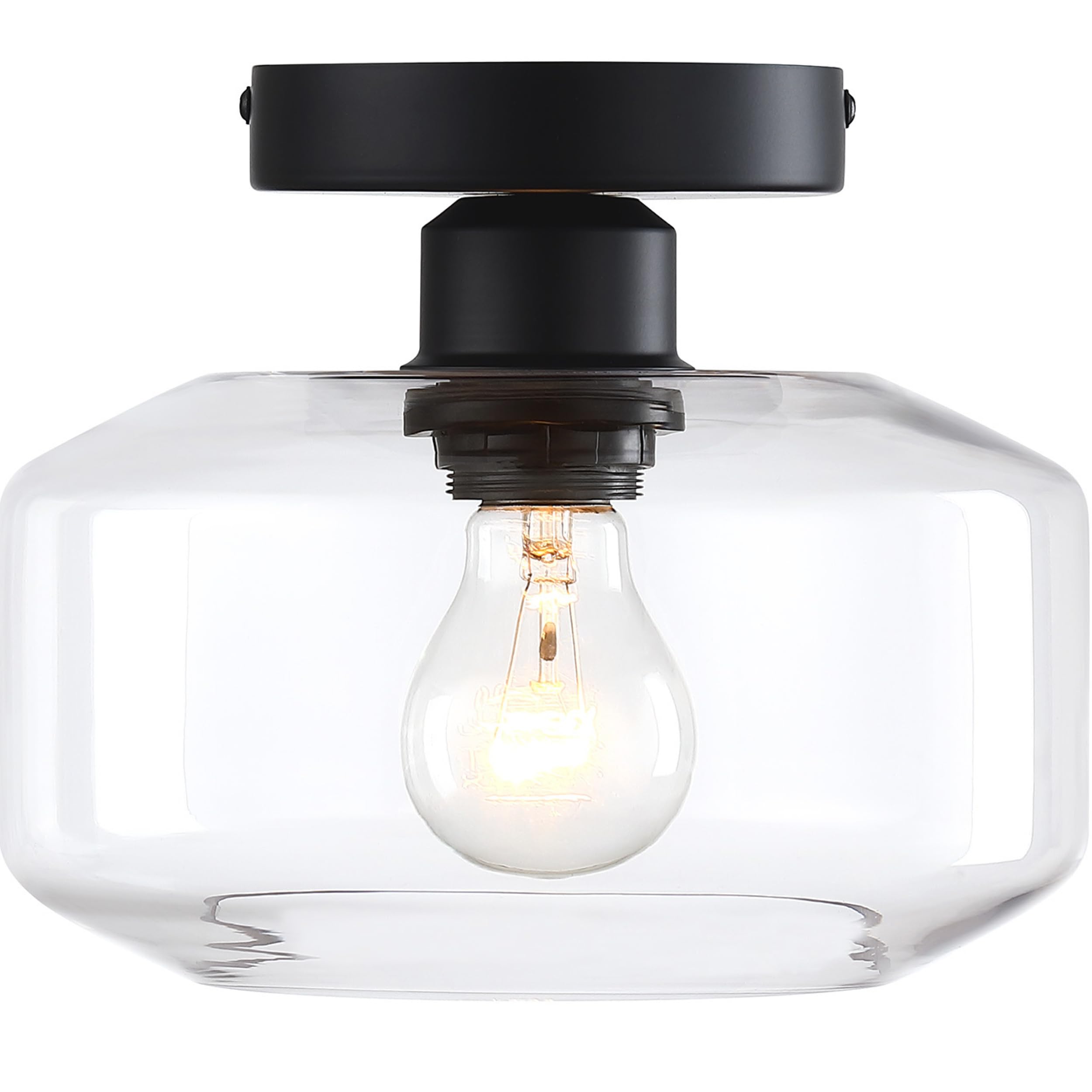 DESIGNERS FOUNTAIN Semi Flush Mount Ceiling Light, 8.75 Inch, Matte Black, Alloy Steel, Model D335M-SF-MB