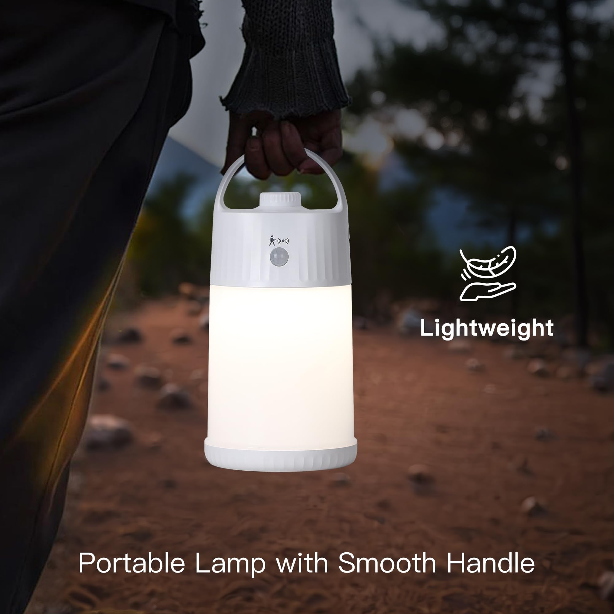 SMASOON Motion Sensor LED Night Light - Cordless Table Lamp, 4 Brightness Levels, Portable, White, Model SD-880E