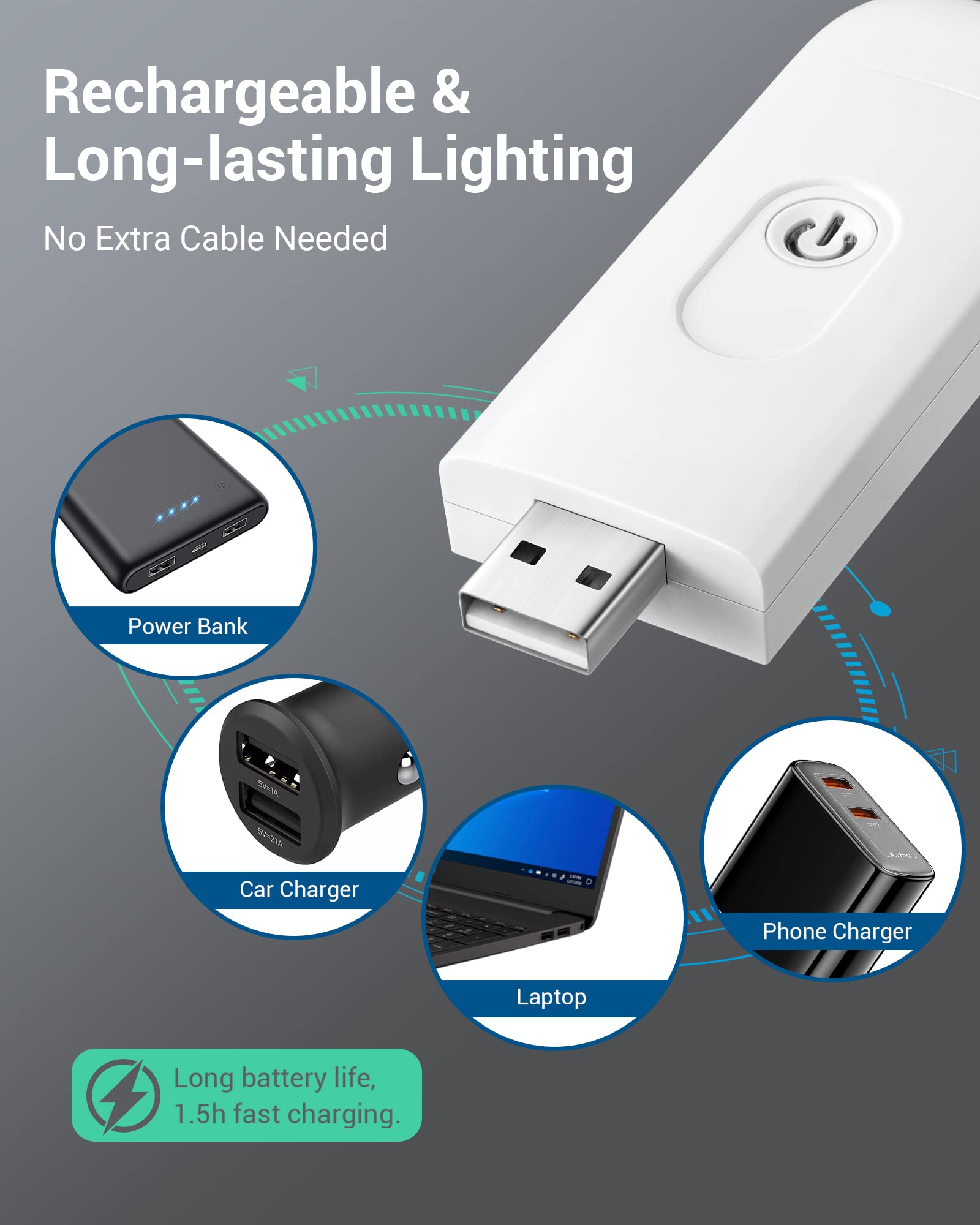 Dewenwils Book Reading Light With Cilp, Led Clip On Book Light For Reading In Bed, Usb Rechargeable Eye Care Book Lamp For Kids,