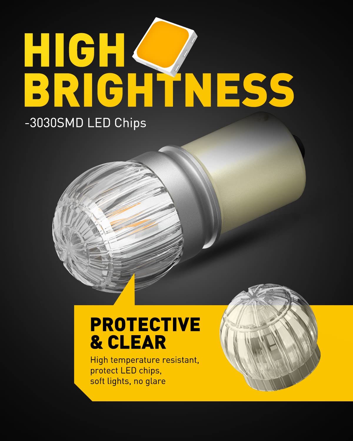 Auxito 1157 Led Bulbs Amber Turn Signal Light, Super Bright Unique 1:1 Design, 2057 2357 3496 7528 For For Blinker Turn Signal Bulbs, Tail Light, Stop Brake Lights, Side Marker Turn Signal Replacement