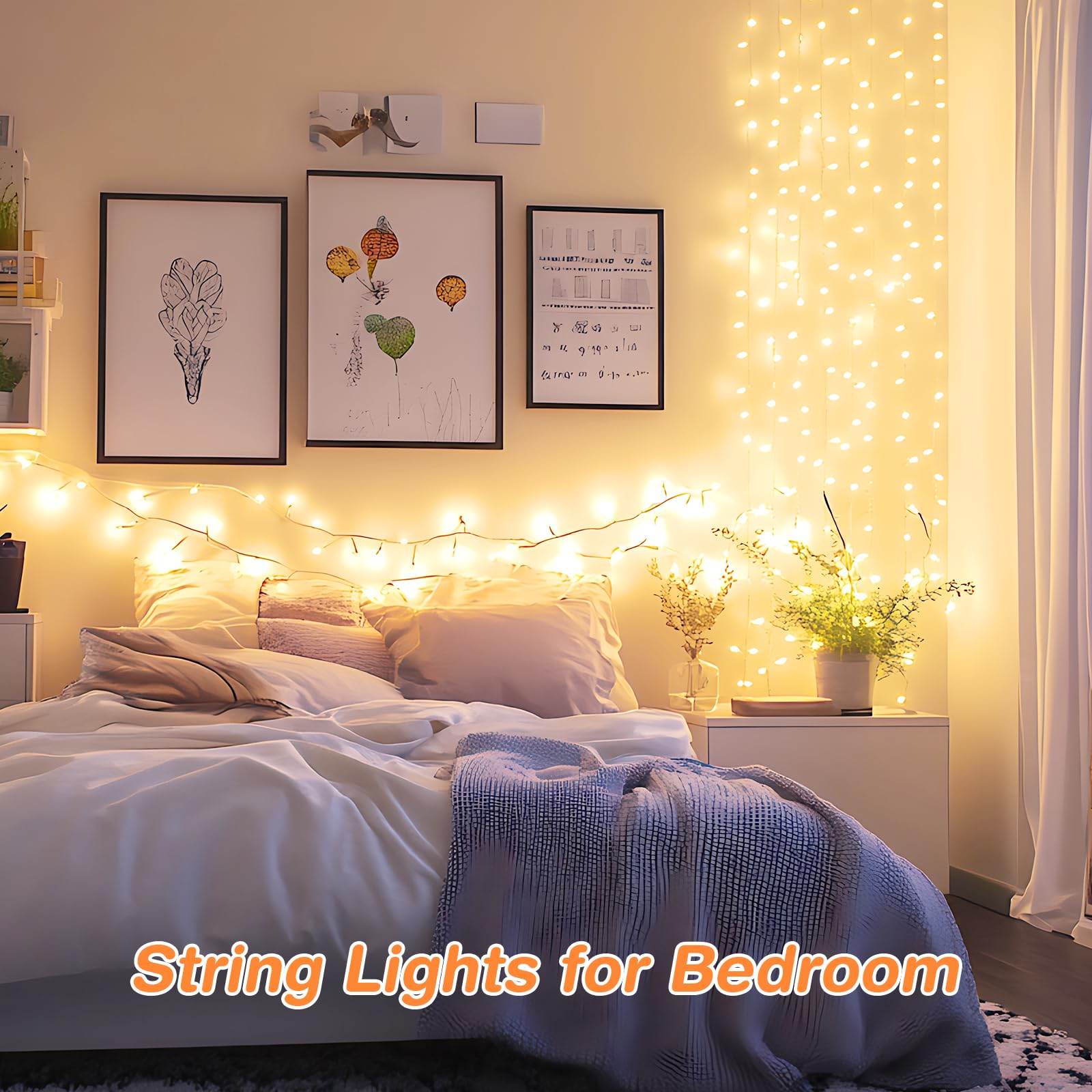 Atbaoxo Led String Lights, 33 Ft 100 High Brightness Led Christmas Lights With Remote, 8 Modes, Waterproof & Connectable, Ideal