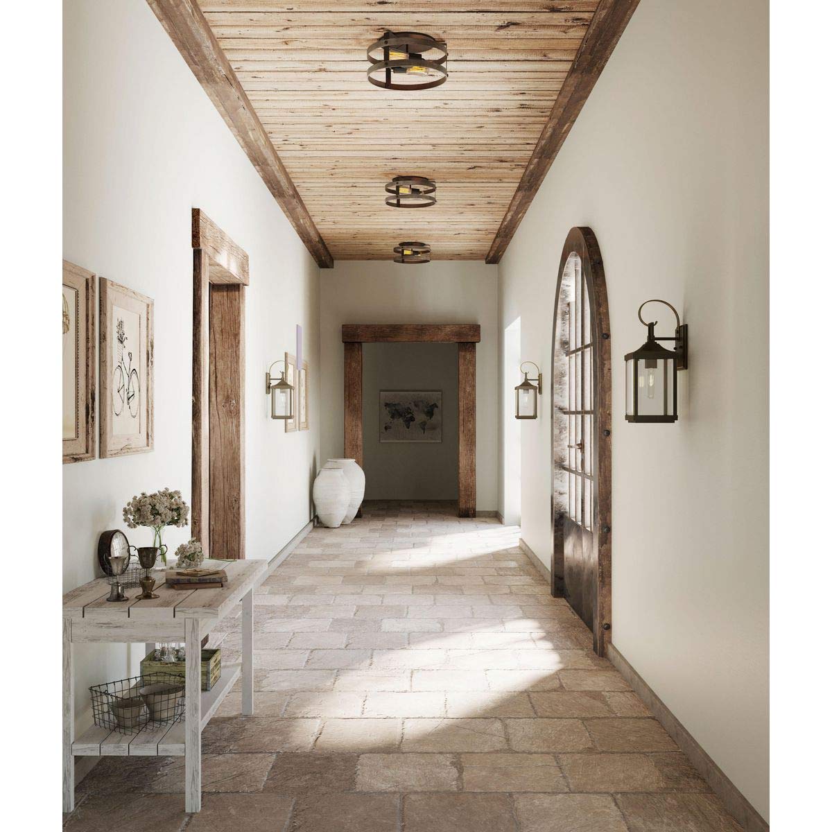 Progress Lighting 2-Light Outdoor Wall Lantern, Clear Beveled Glass, Antique Bronze, Aluminum, Model P560022-020