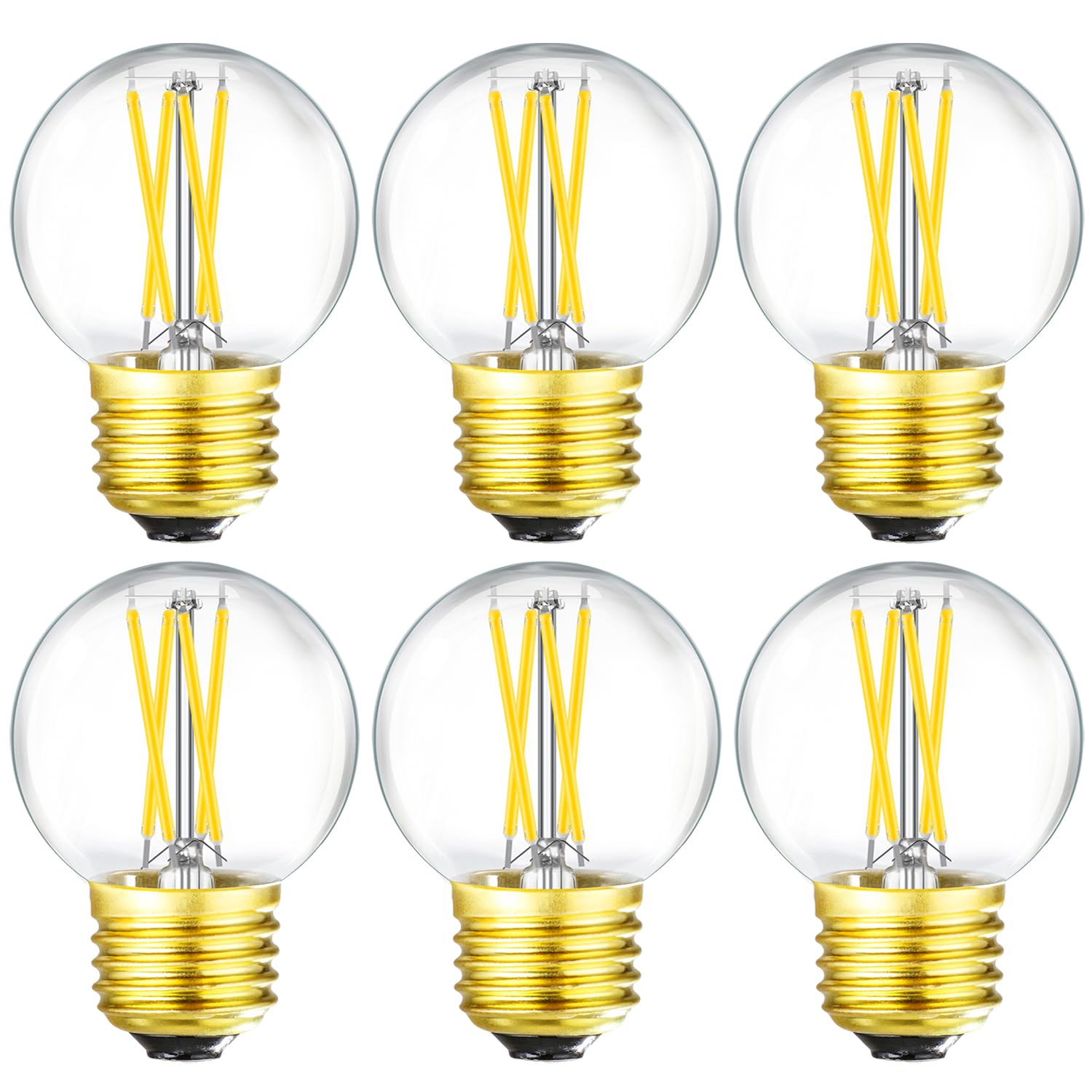 Leools Dimmable E26 Led Bulb 4W Equal E26 40 Watt Light Bulb,E26 Globe Edison Light Bulbs,Daylight 4000K G16.5 Light Bulb Led Fo