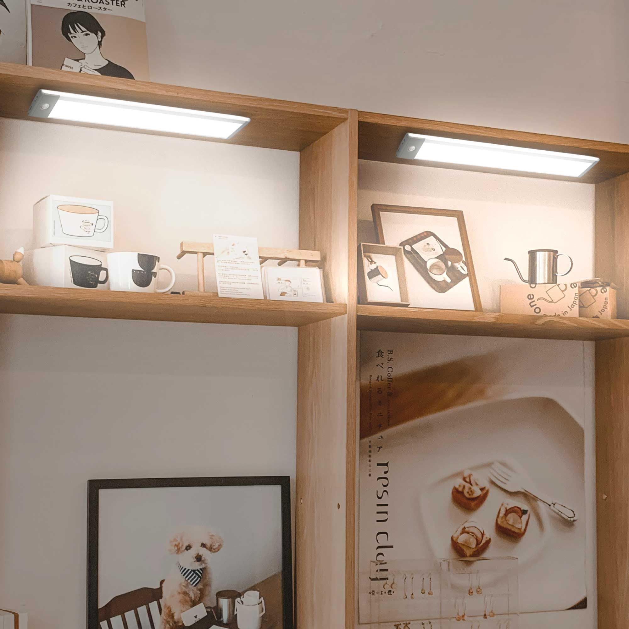LEPOTEC Under Cabinet Light, 54 LED, Rechargeable, Wireless, Motion Sensor, Silver-White Light, Ultra Thin, 1 Pack