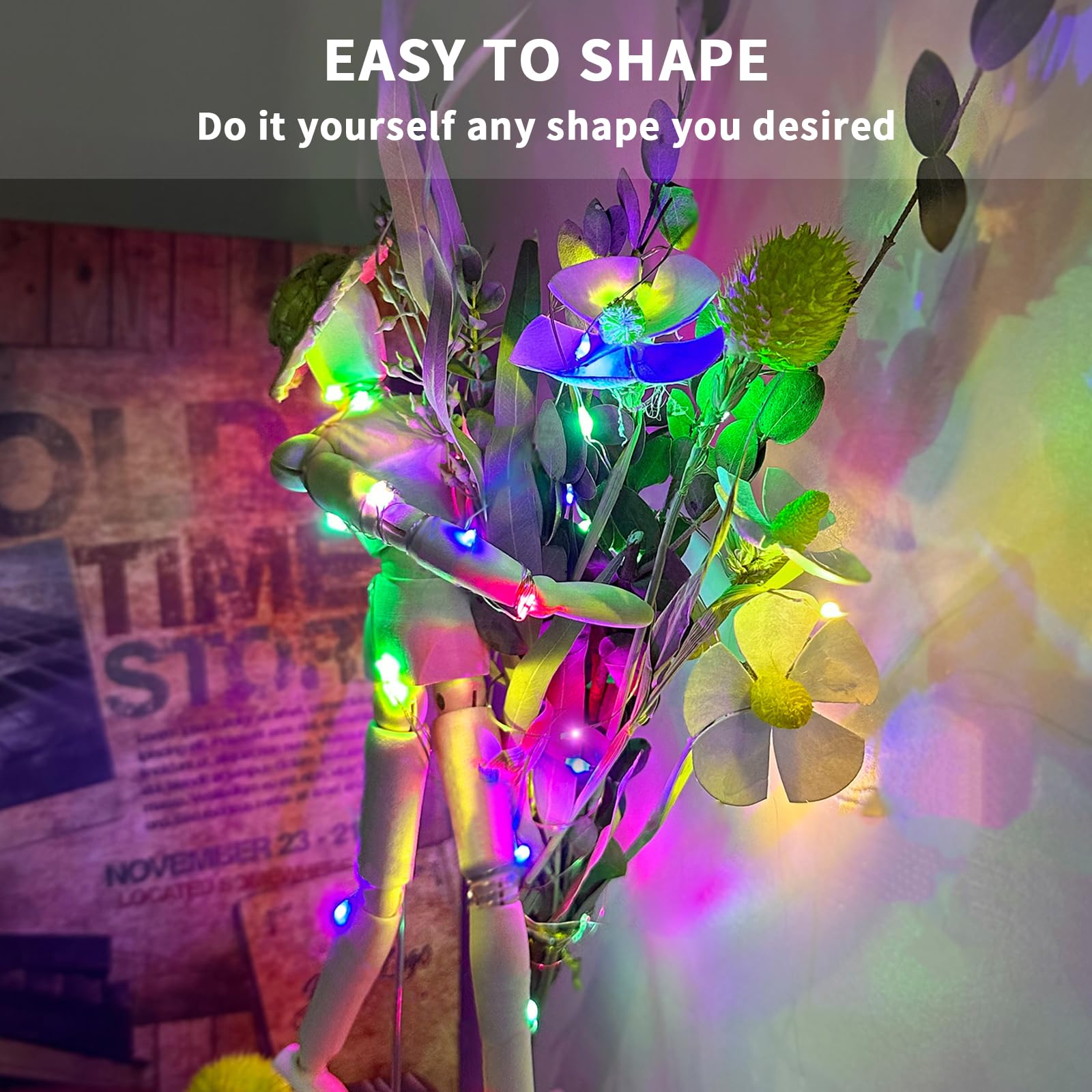Aogist Led Fairy Lights 3 Modes Battery Operated String Lights Waterproof Silver Wire 7 Feet Firefly Starry Moon Mason Jar Lights For Diy Wedding Party Christmas (Multicolor, 12 Pack)