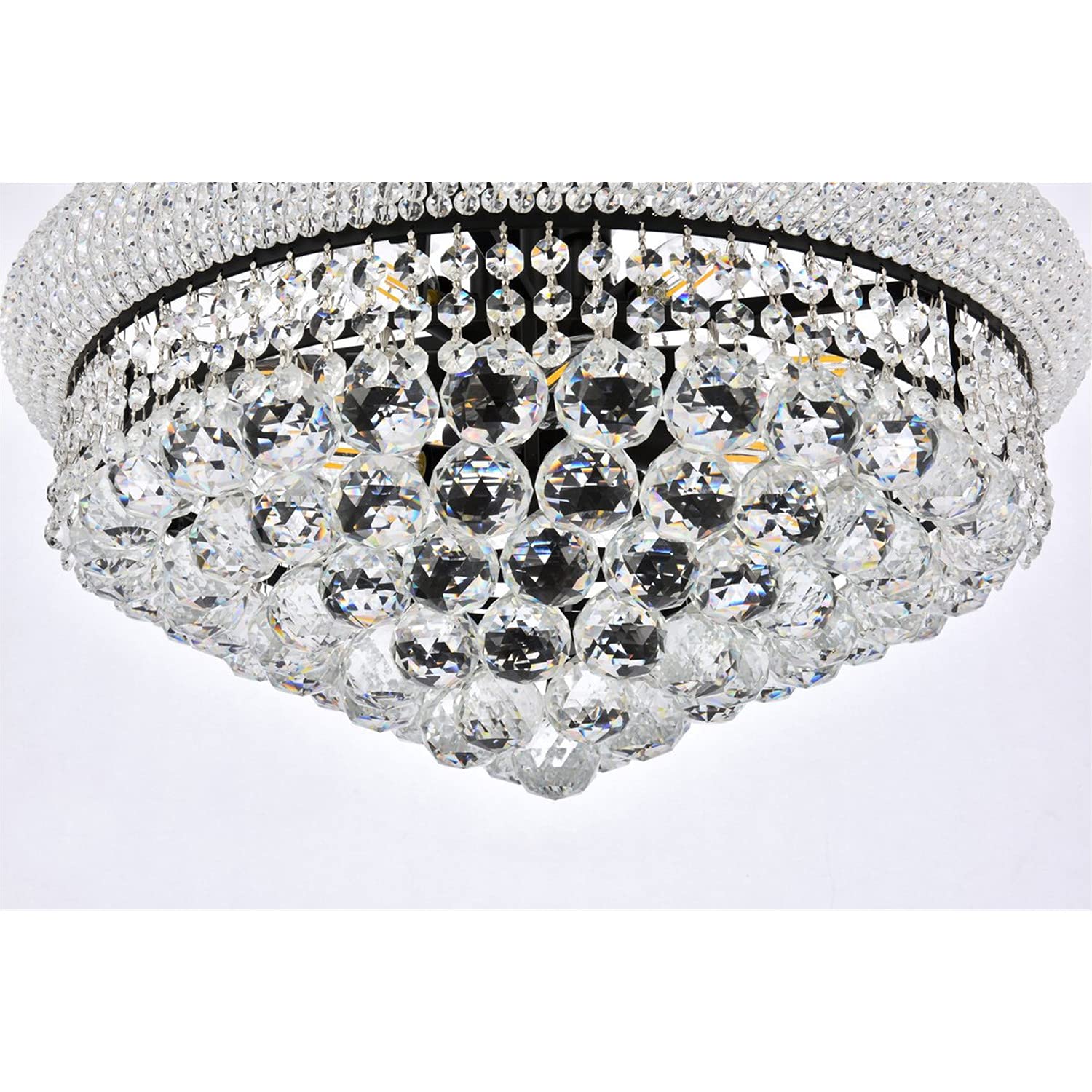 Elegant Lighting Primo 20&quot; Black Metal And Crystal Chandelier - Modern Home Decor