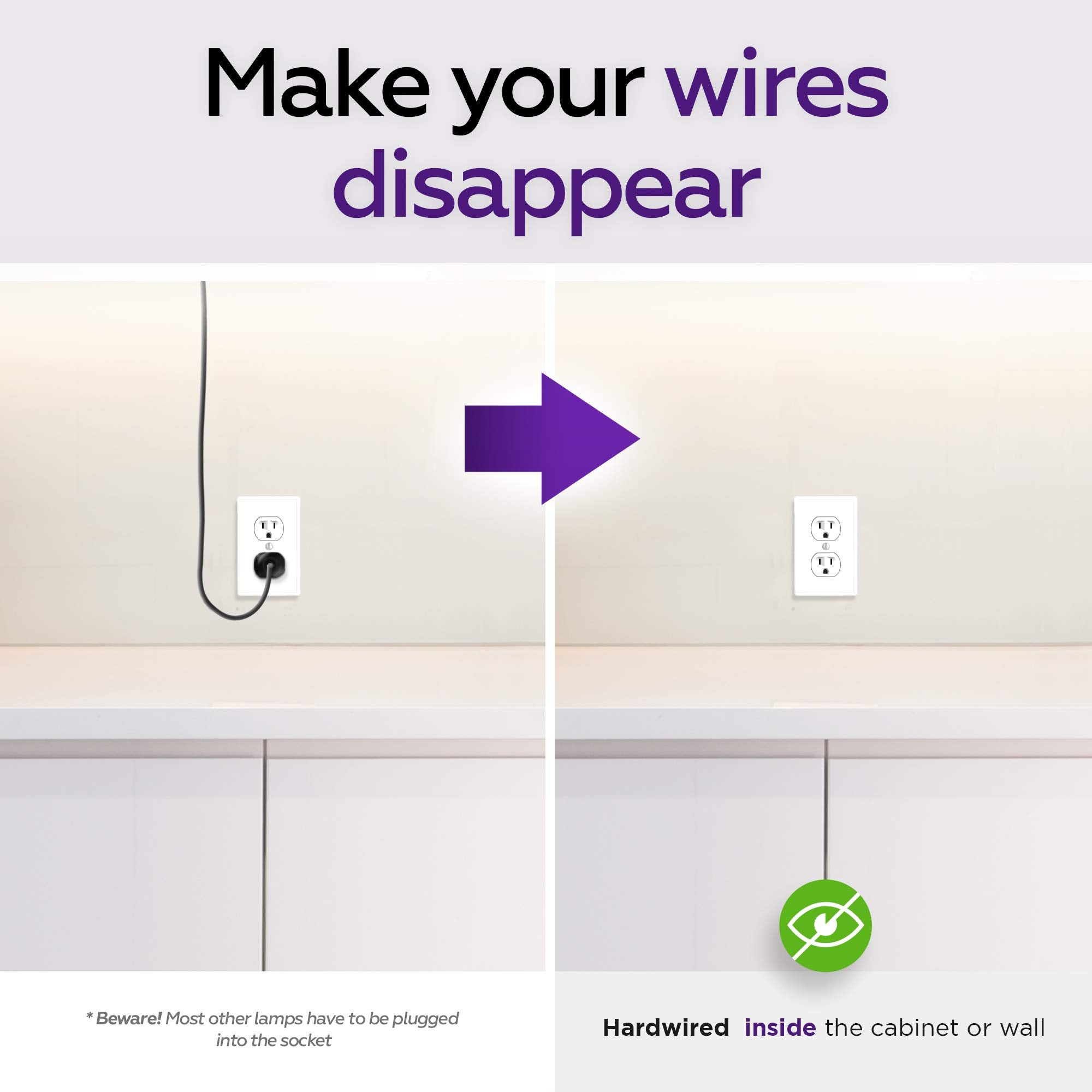 harrrrd Hardwired LED Under Cabinet Lighting 16W 24" Dimmable Warm White CRI>90 Alloy Steel