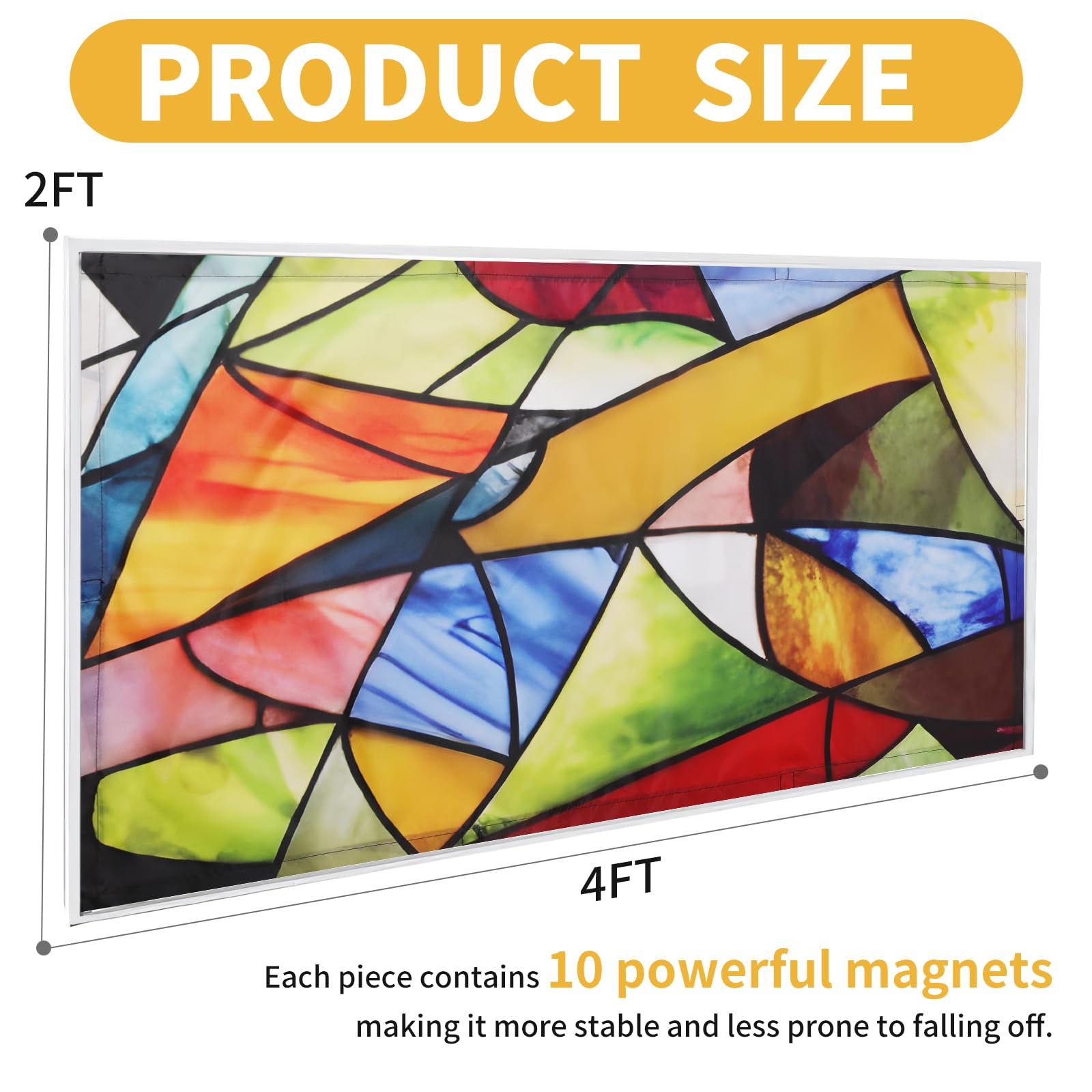 Torixqi Fluorescent Light Covers - Magnetic Filters for Ceiling Lights, 4x2 Feet, Color Art, Model FLC1
