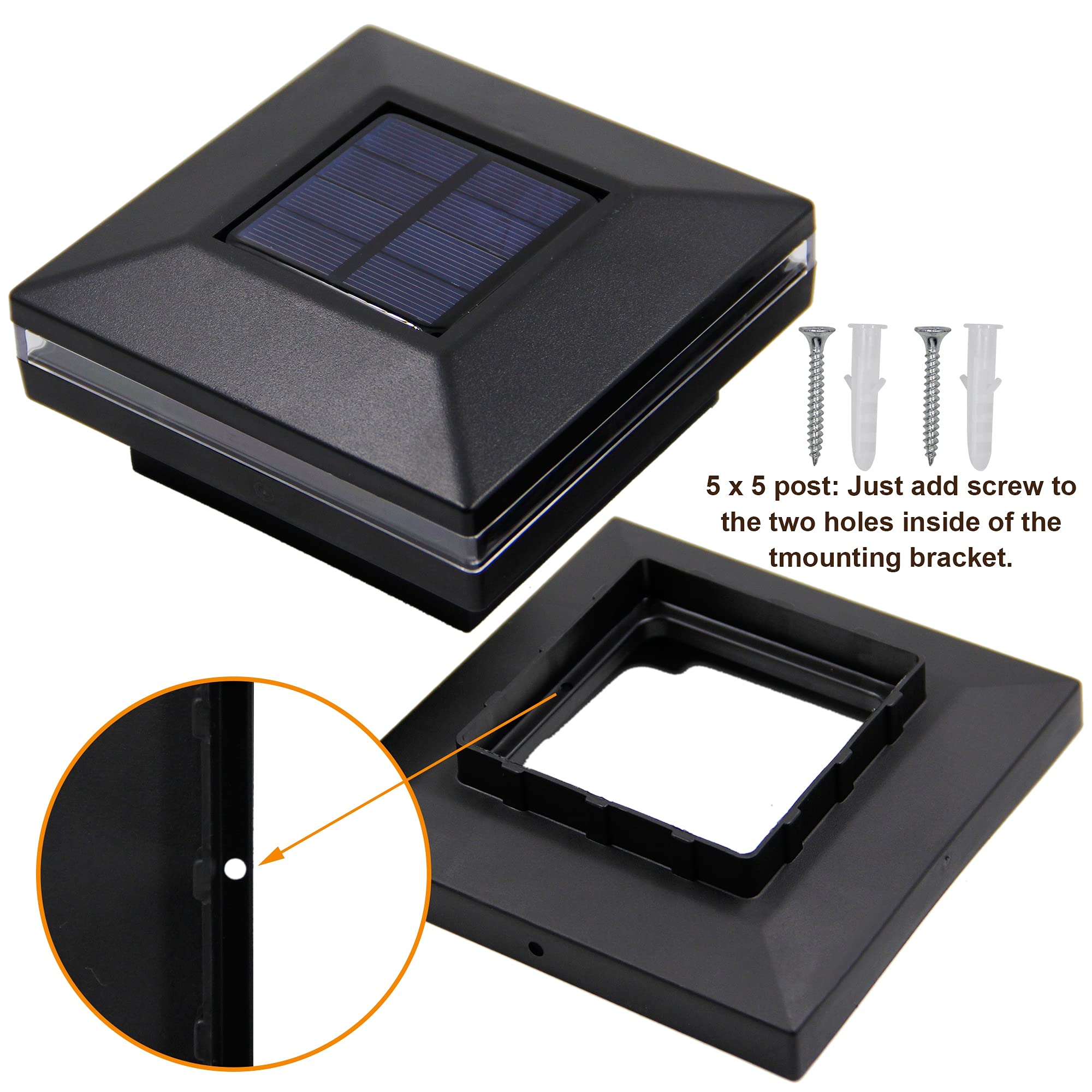 Maggift 6 Pack Solar Post Lights, Outdoor Rgb Color Changing Light For Fence Deck Patio, Solar Powered Caps, High Brightness Dec