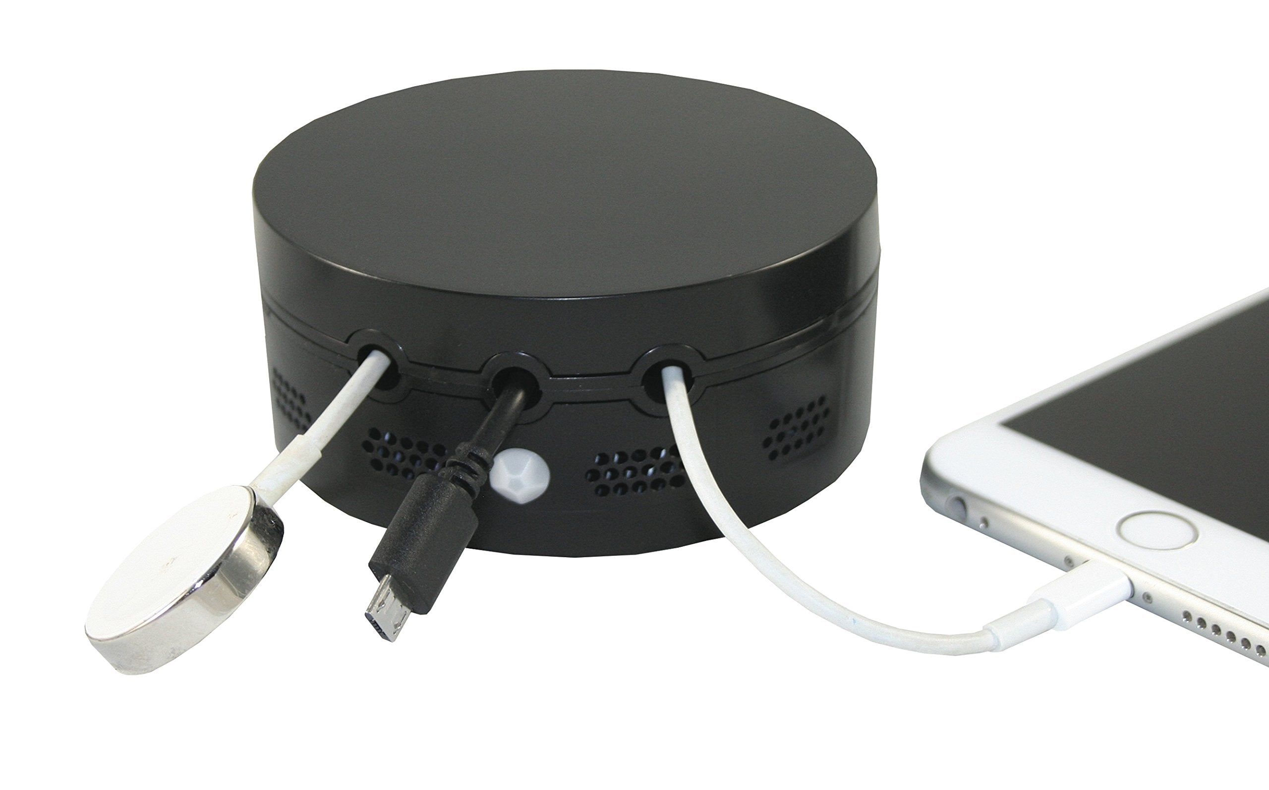 Cord Buddy ''Glow'' Charger Cord Holder With Motion Sensor Night Light, Black
