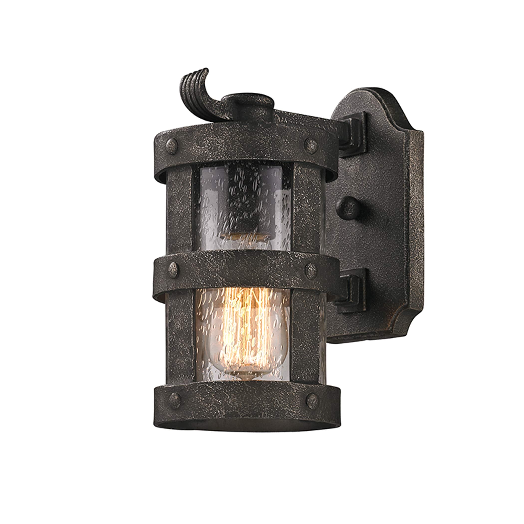 Troy Lighting Barbosa 1-Light Outdoor Wall Light - Barbosa Bronze Finish with Clear Seeded Glass
